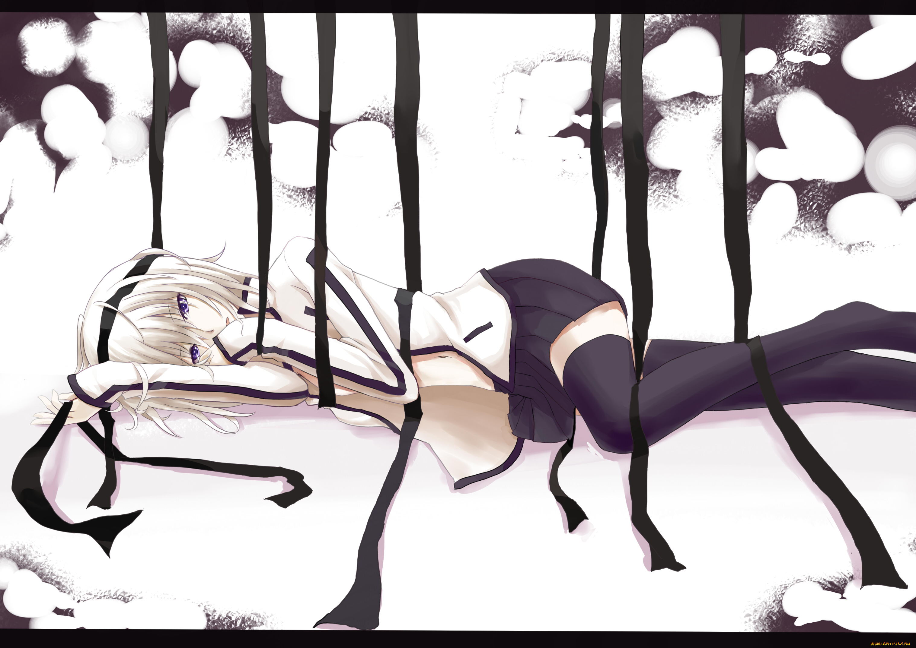 by, kauto, аниме, *unknown, другое, ленты, девушка