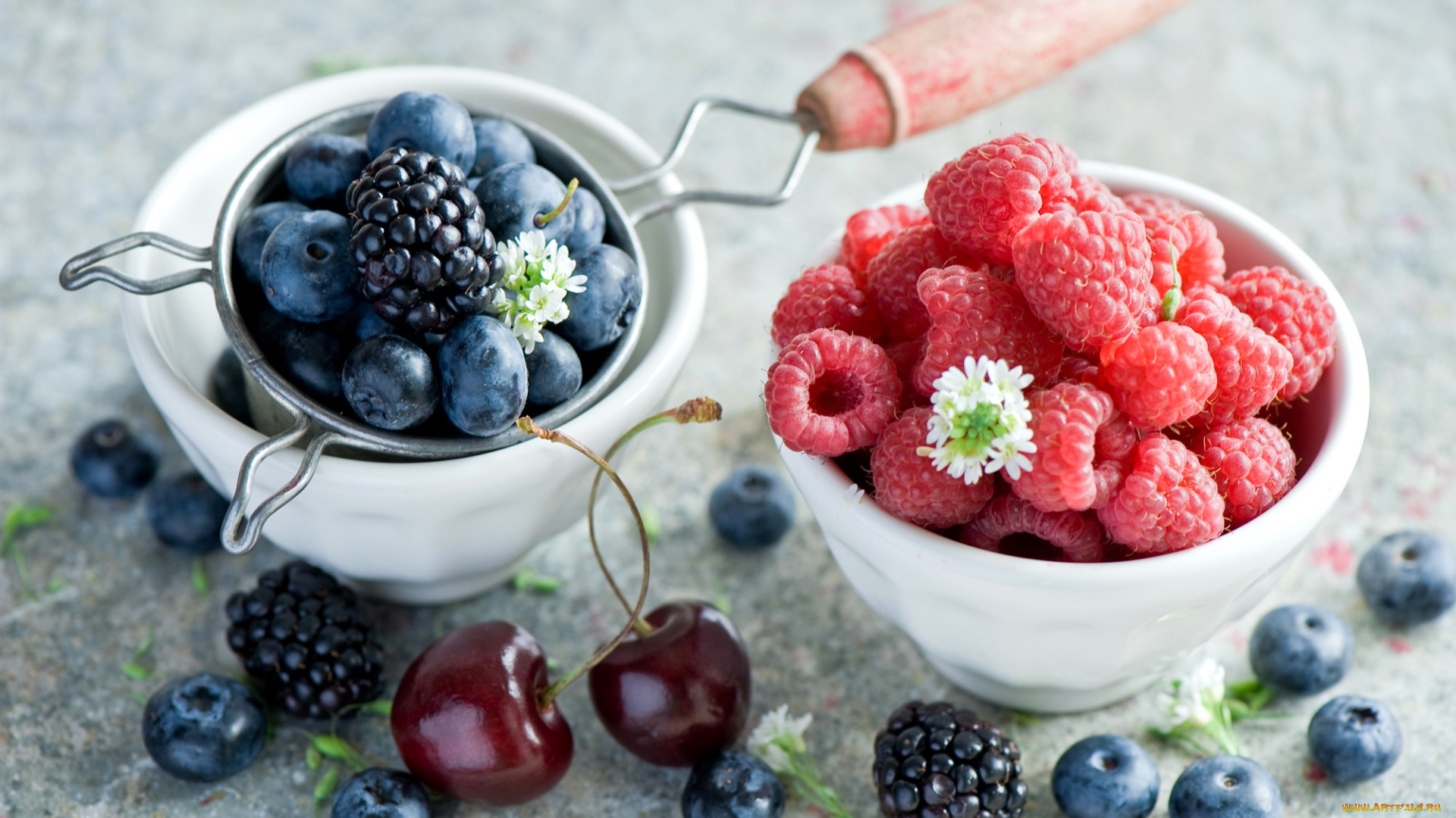 еда, фрукты, , ягоды, вишня, голубика, ежевика, малина