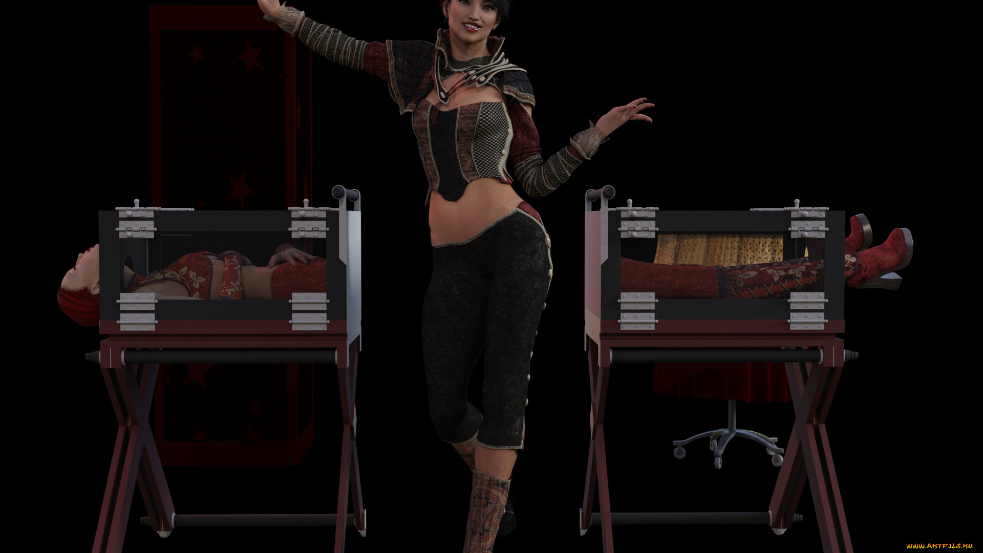 3д, графика, люди, , people, девушки, фокус, сцена, фон, взгляд