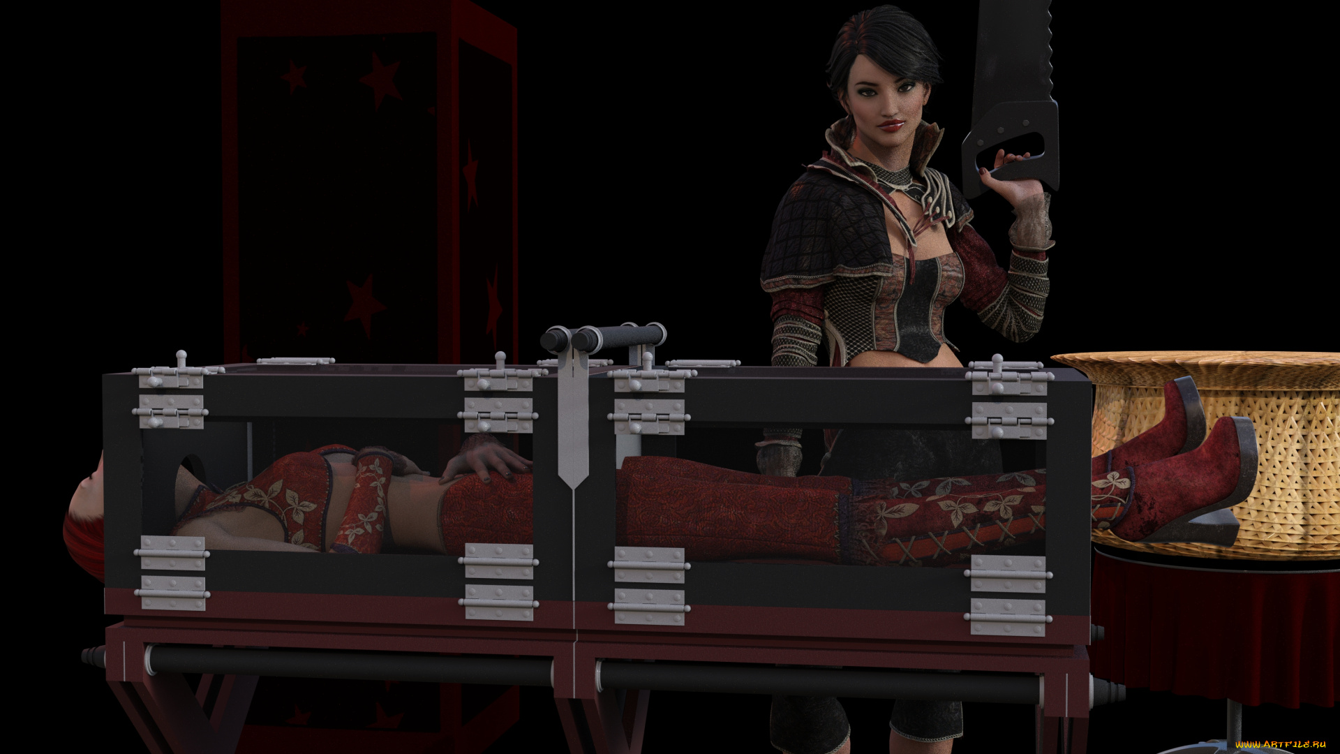 3д, графика, люди, , people, фокус, девушки, сцена, взгляд, фон