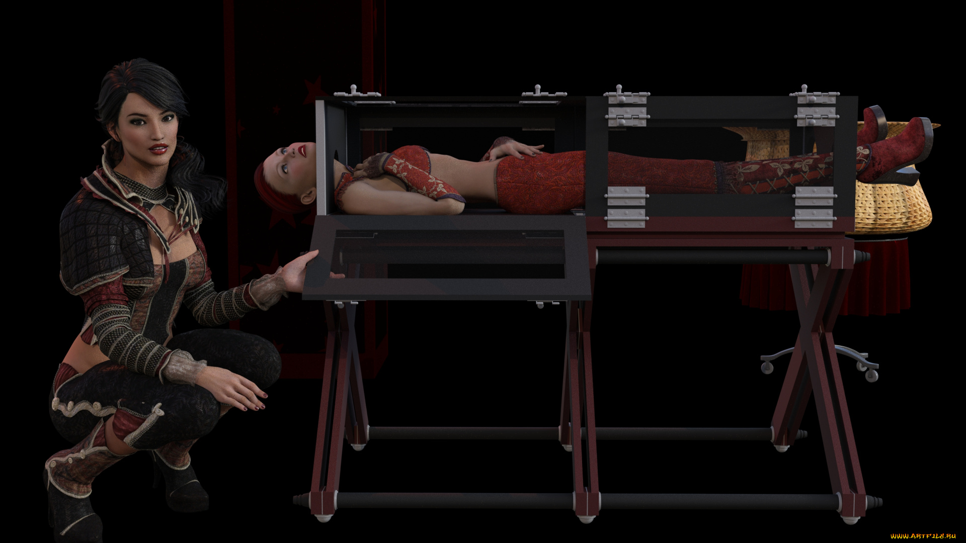 3д, графика, люди, , people, фокус, сцена, фон, девушки, взгляд