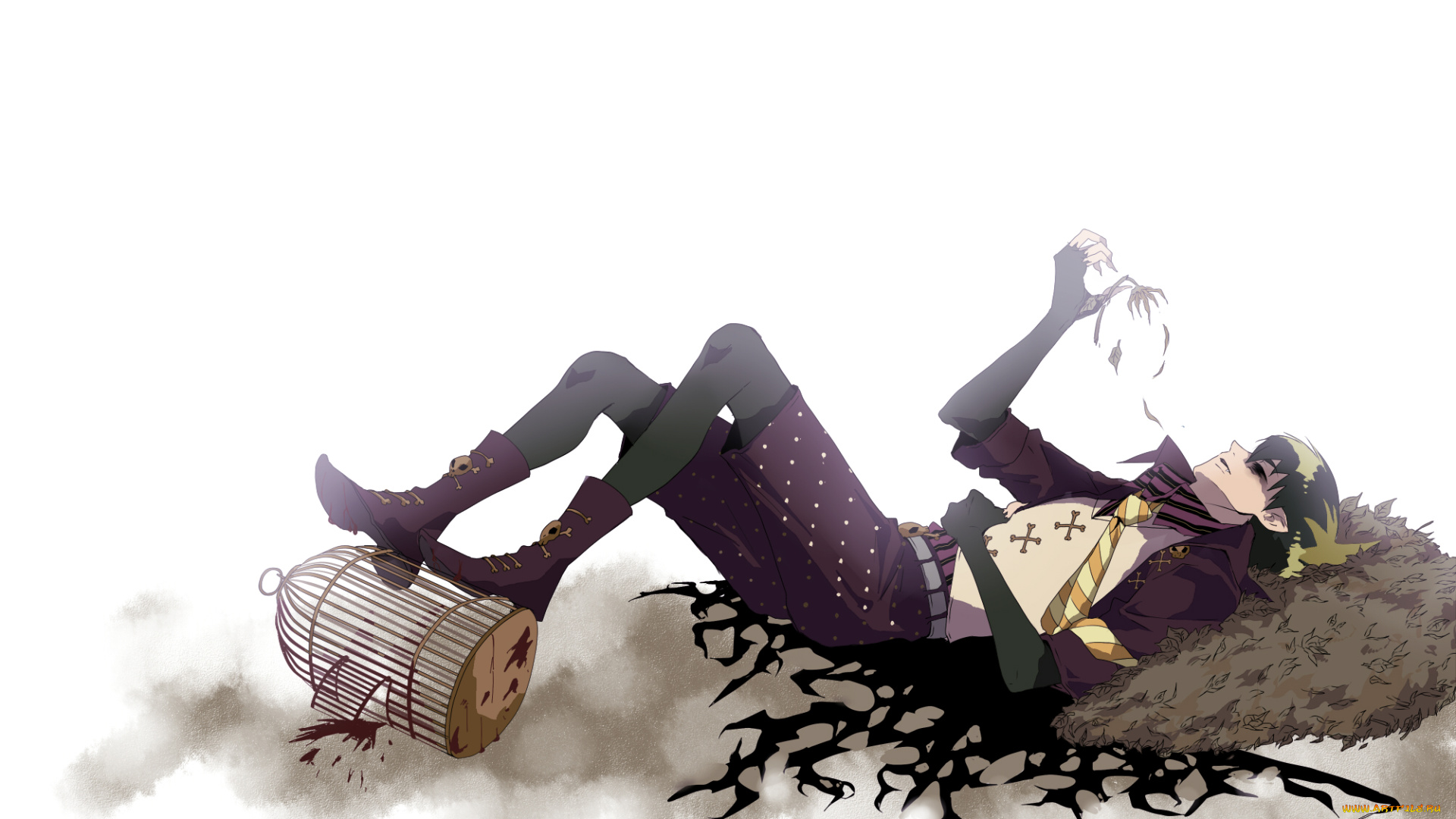 аниме, ao, no, exorcist, арт, демон, фон, синий, экзорцист