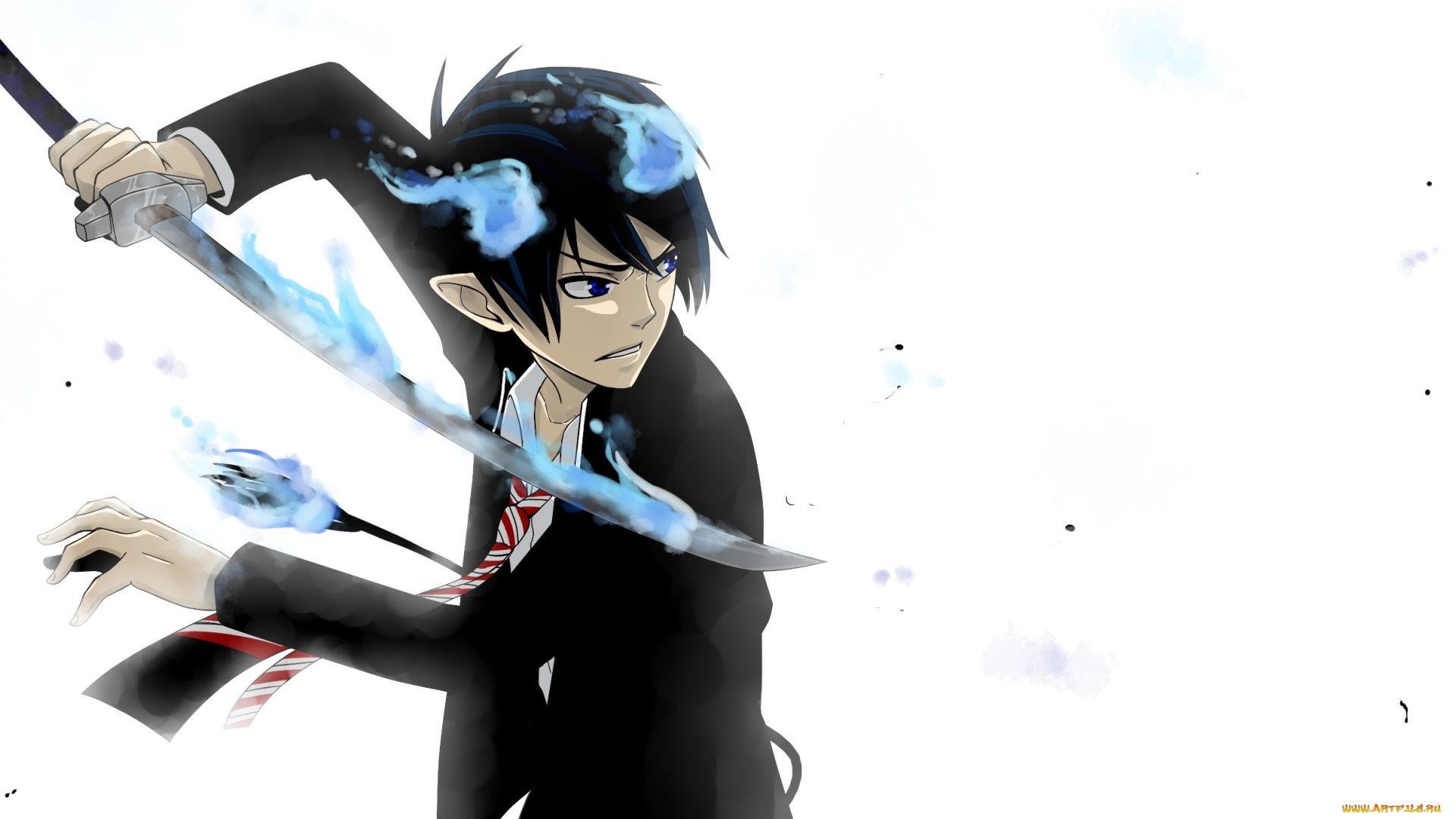 аниме, ao, no, exorcist, арт, синий, экзорцист, меч, рин