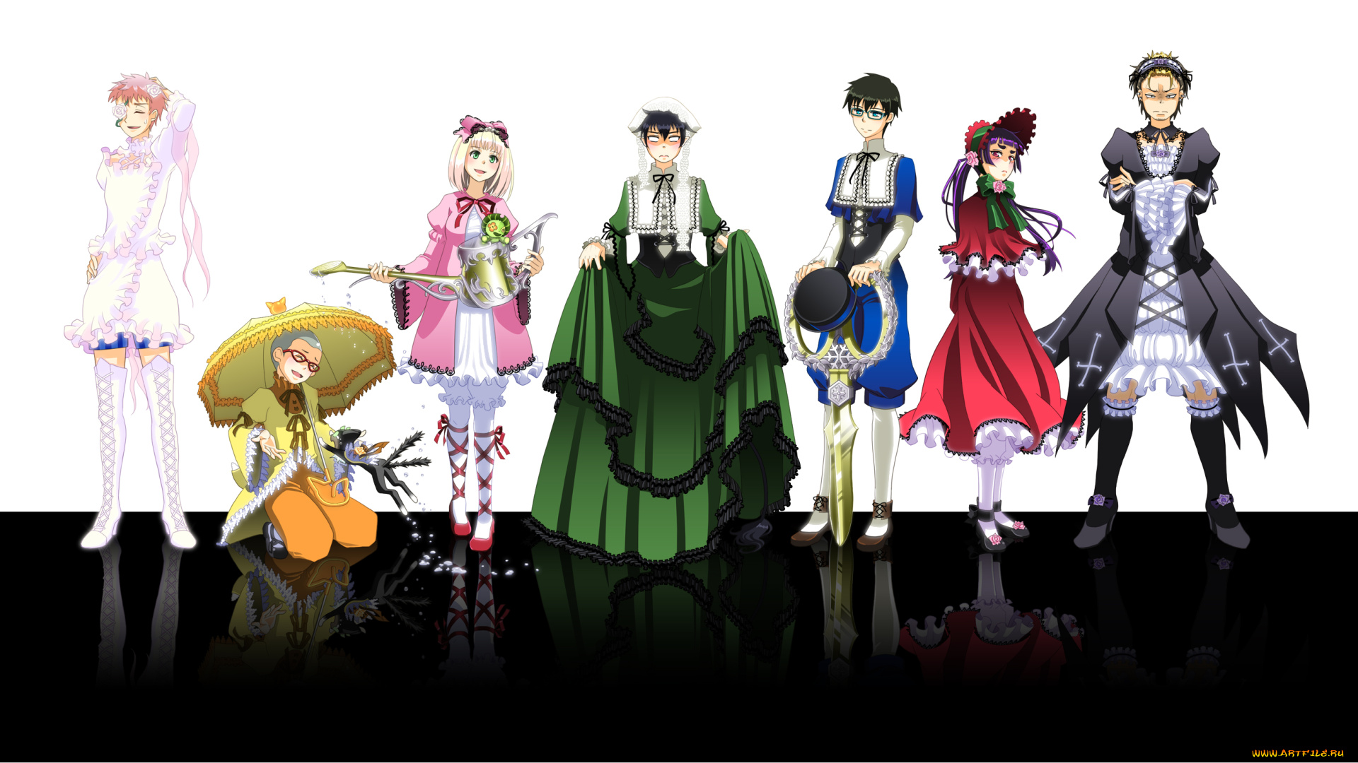 аниме, ao, no, exorcist, рин, синий, экзорцист, братья, юкио, арт, маскарад