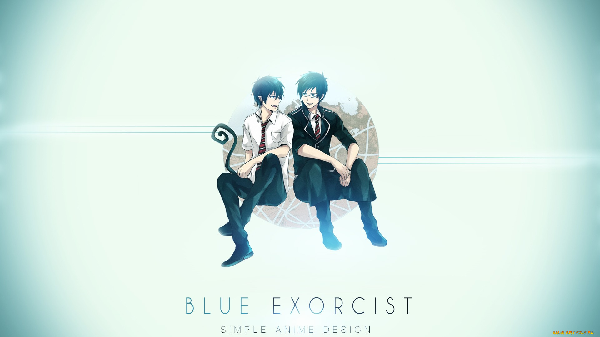 аниме, ao, no, exorcist, юкио, рин, парни