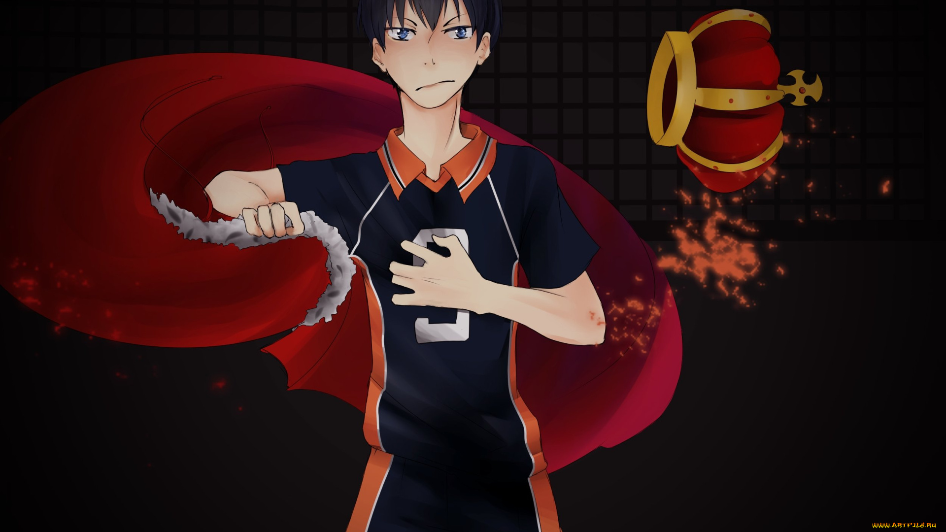 аниме, haikyuu, арт, волейбол, парень