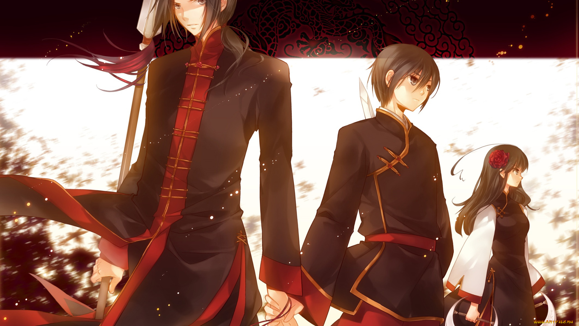 аниме, hetalia, , axis, powers, axis, powers, china, hong, kong, taiwan, арт, парни