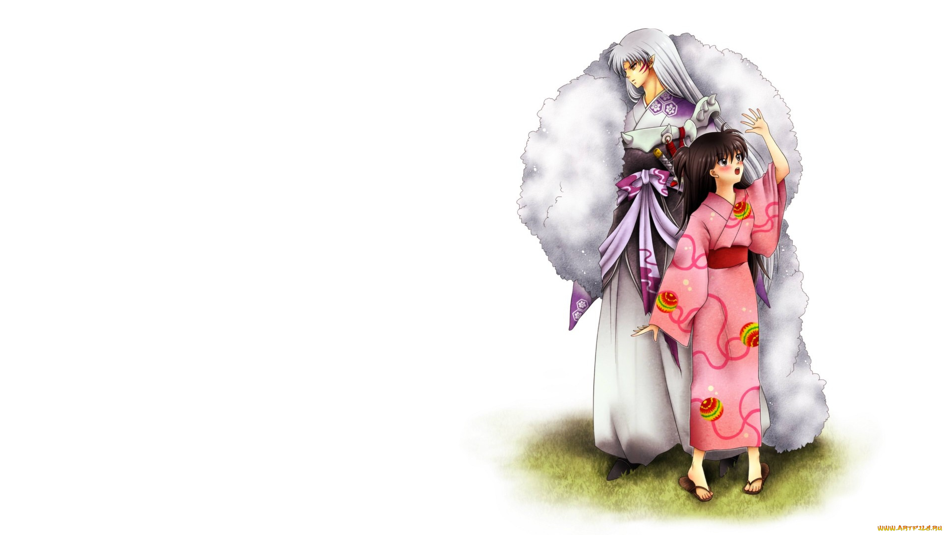 аниме, inuyasha, рин, арт, сешимару, фон