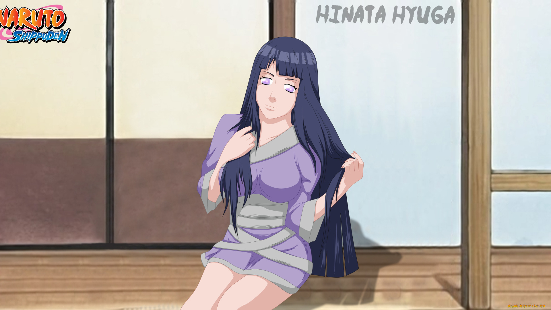 аниме, naruto, интерьер, фон, девушка, взгляд