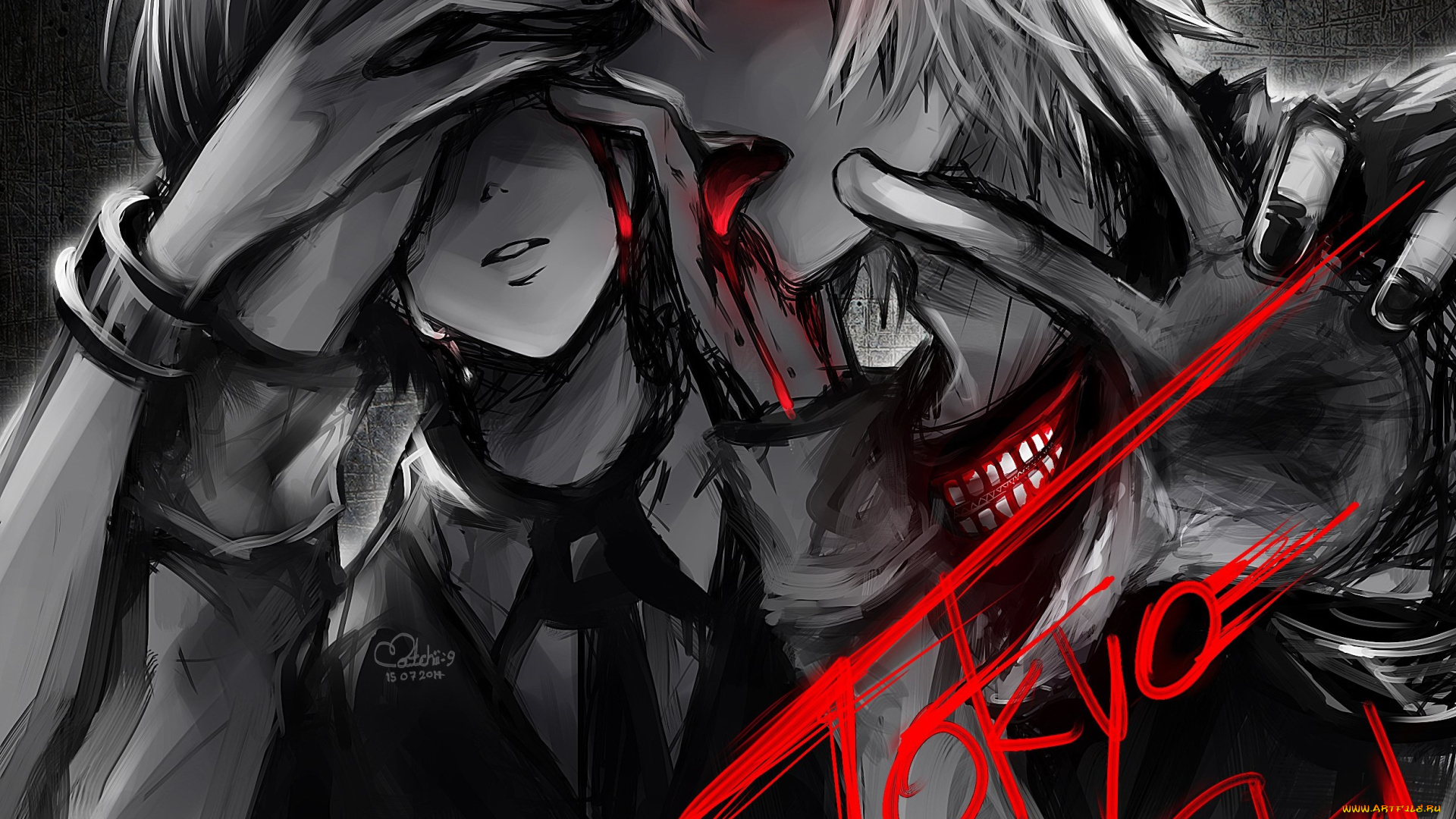 аниме, tokyo, ghoul, токийский, гуль, канеки, кен, арт