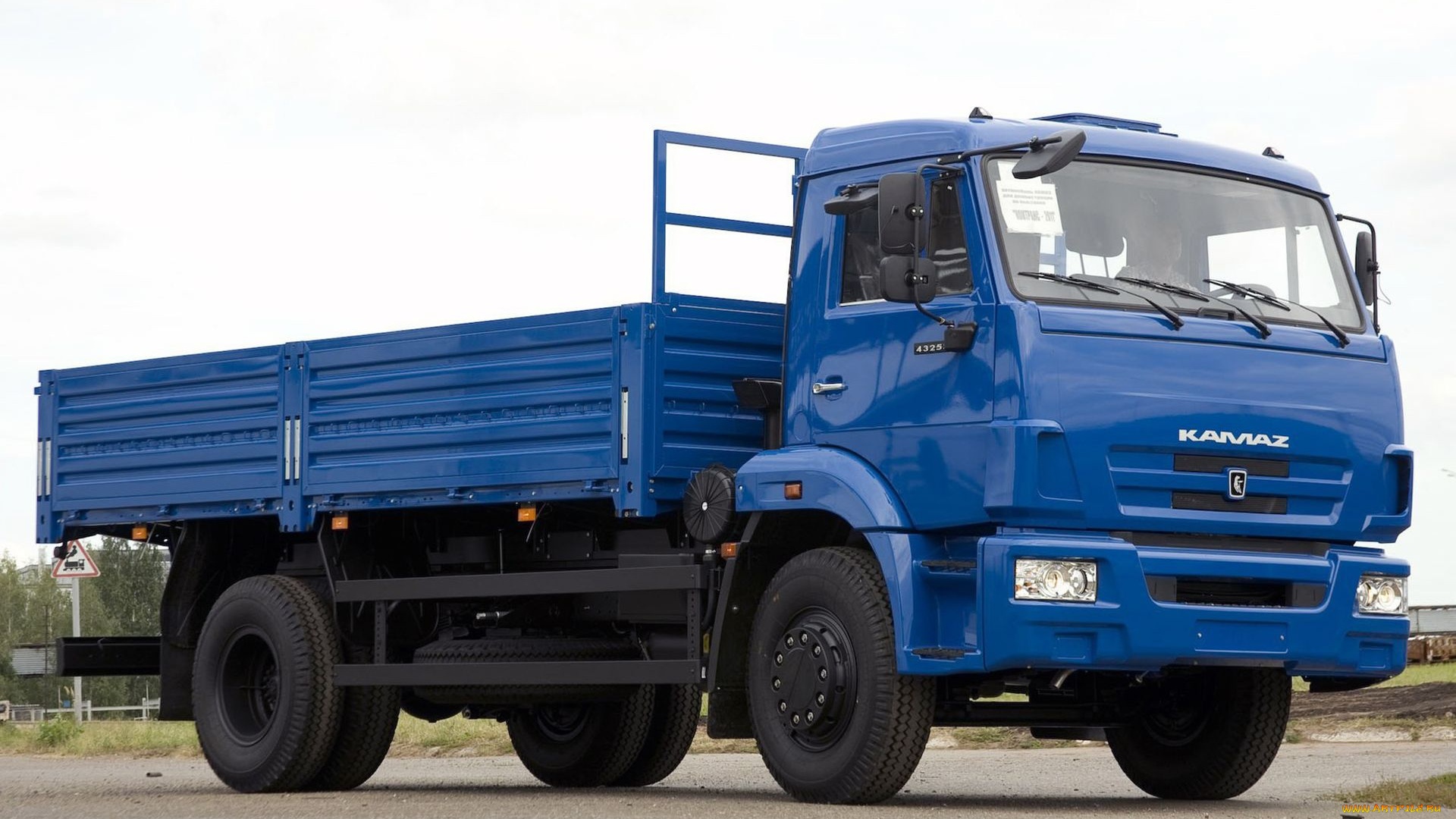 камаз, автомобили, бортовой, синий, kamaz