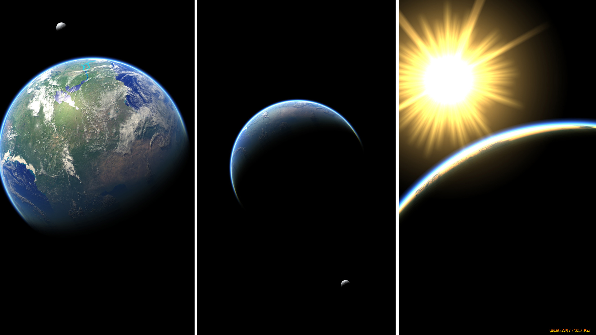 космос, арт, вселенная, планеты