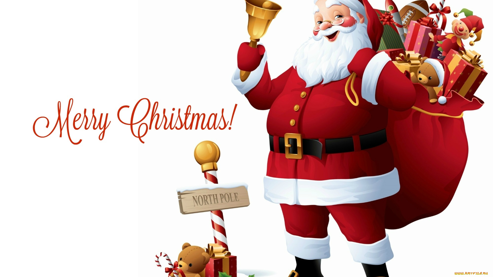 праздничные, векторная, графика, , новый, год, подарки, санта, клаус