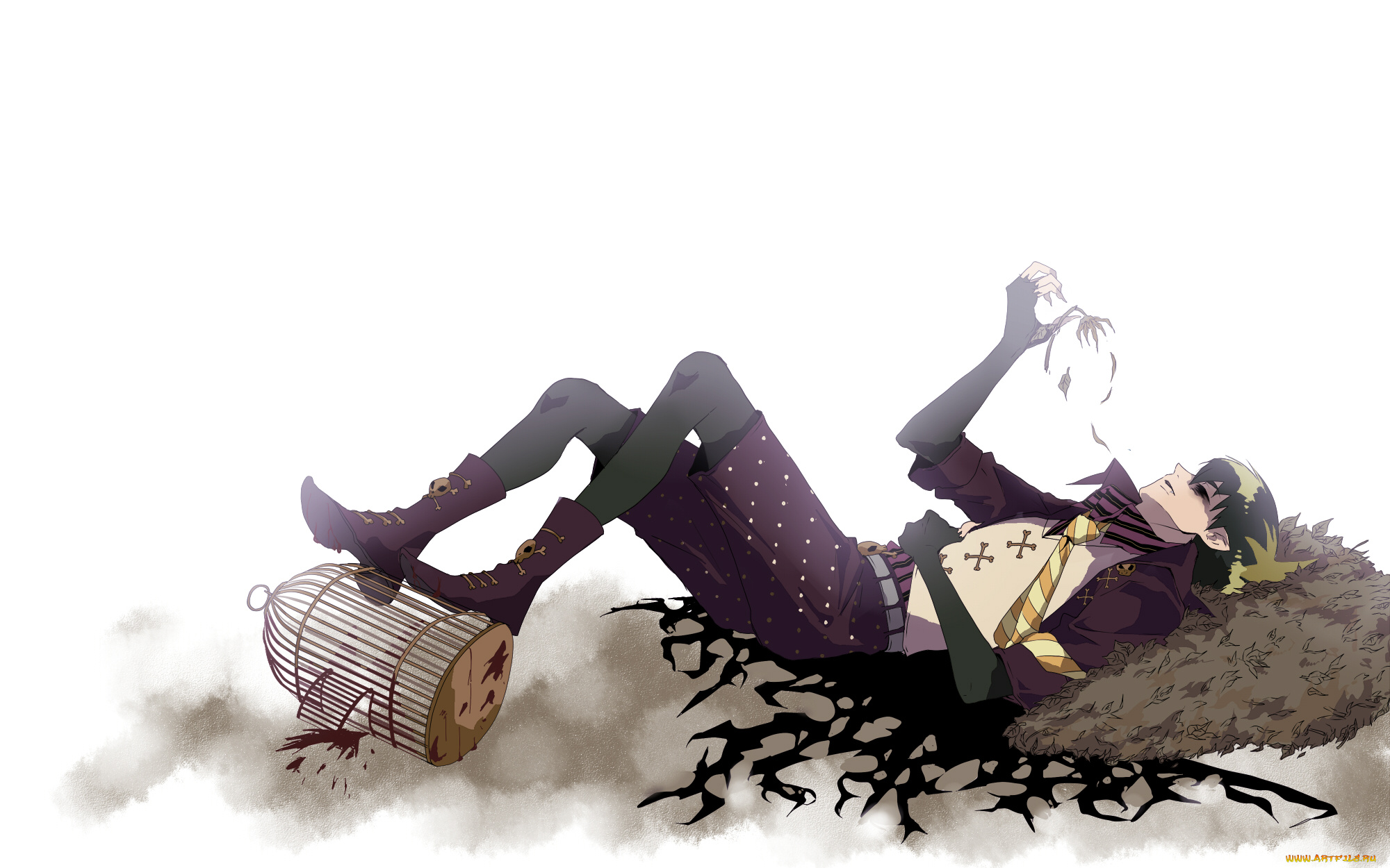 аниме, ao, no, exorcist, арт, демон, фон, синий, экзорцист