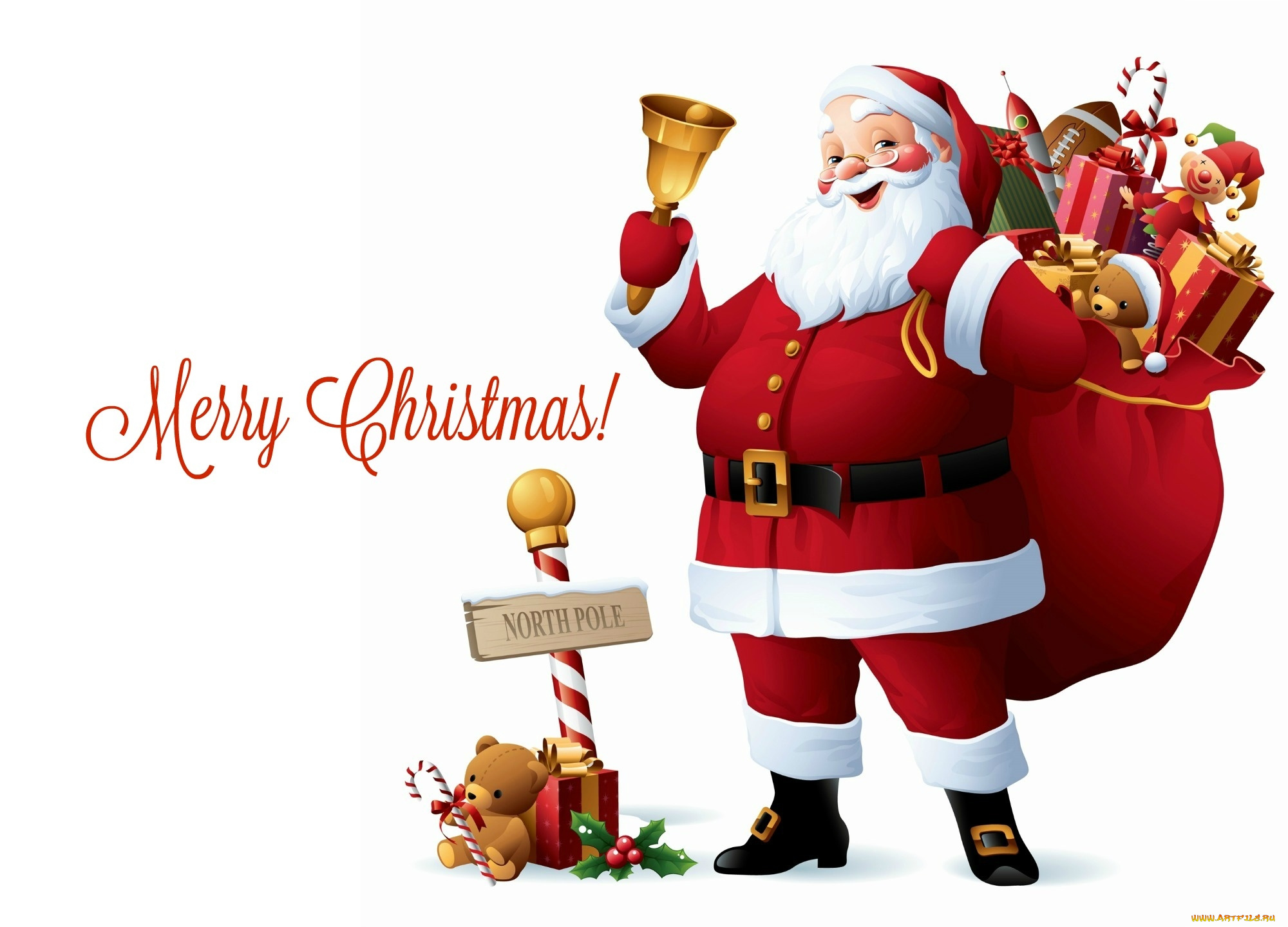 праздничные, векторная, графика, , новый, год, подарки, санта, клаус