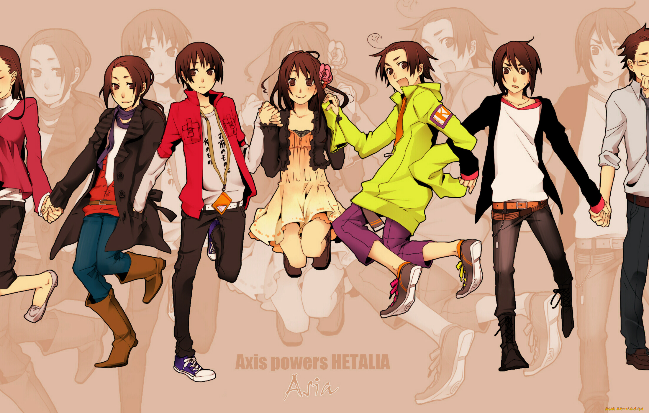 аниме, hetalia, , axis, powers, арт, парни, девушки
