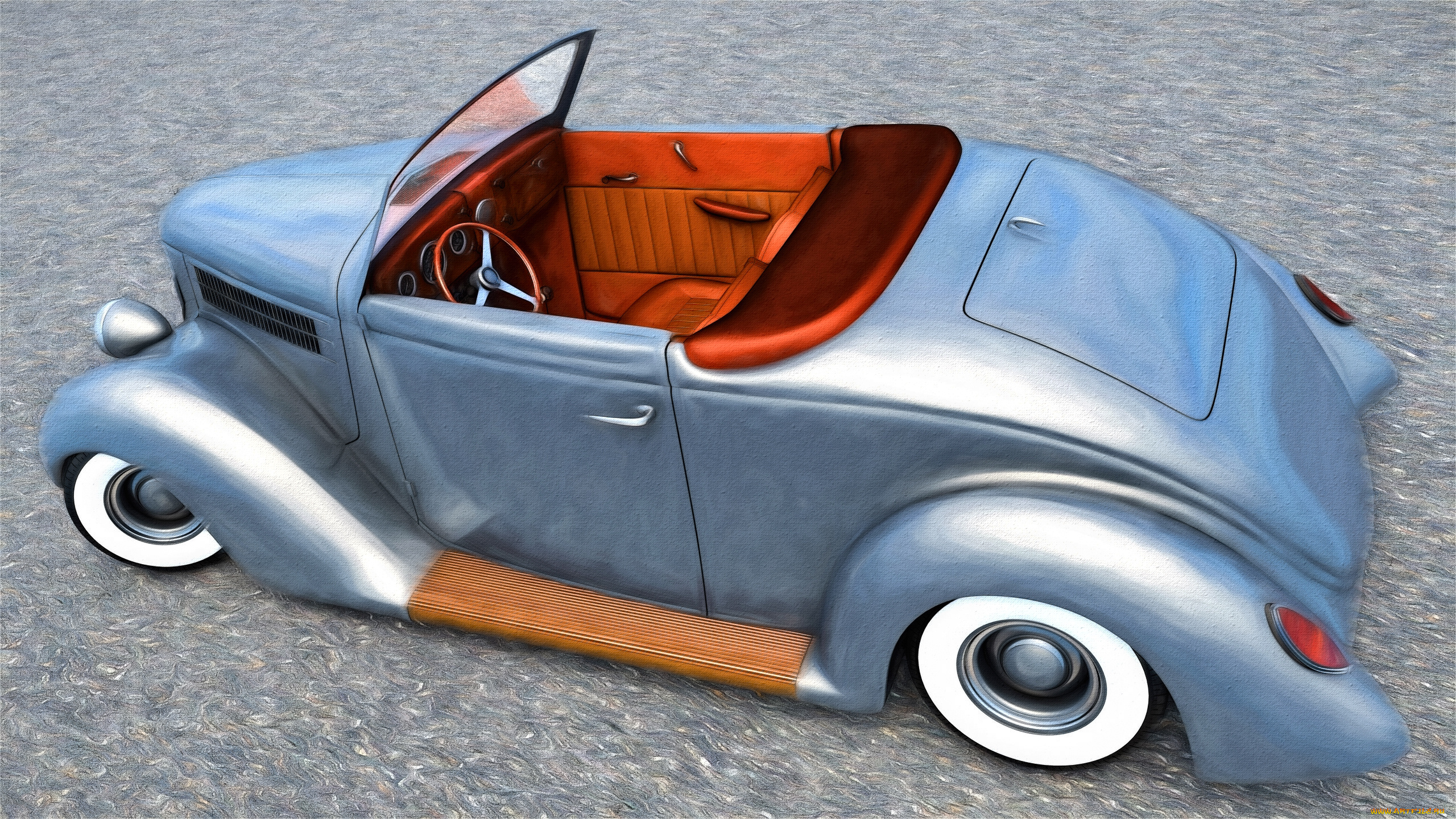 автомобили, 3д, ford, 1936г, фон, автомобиль