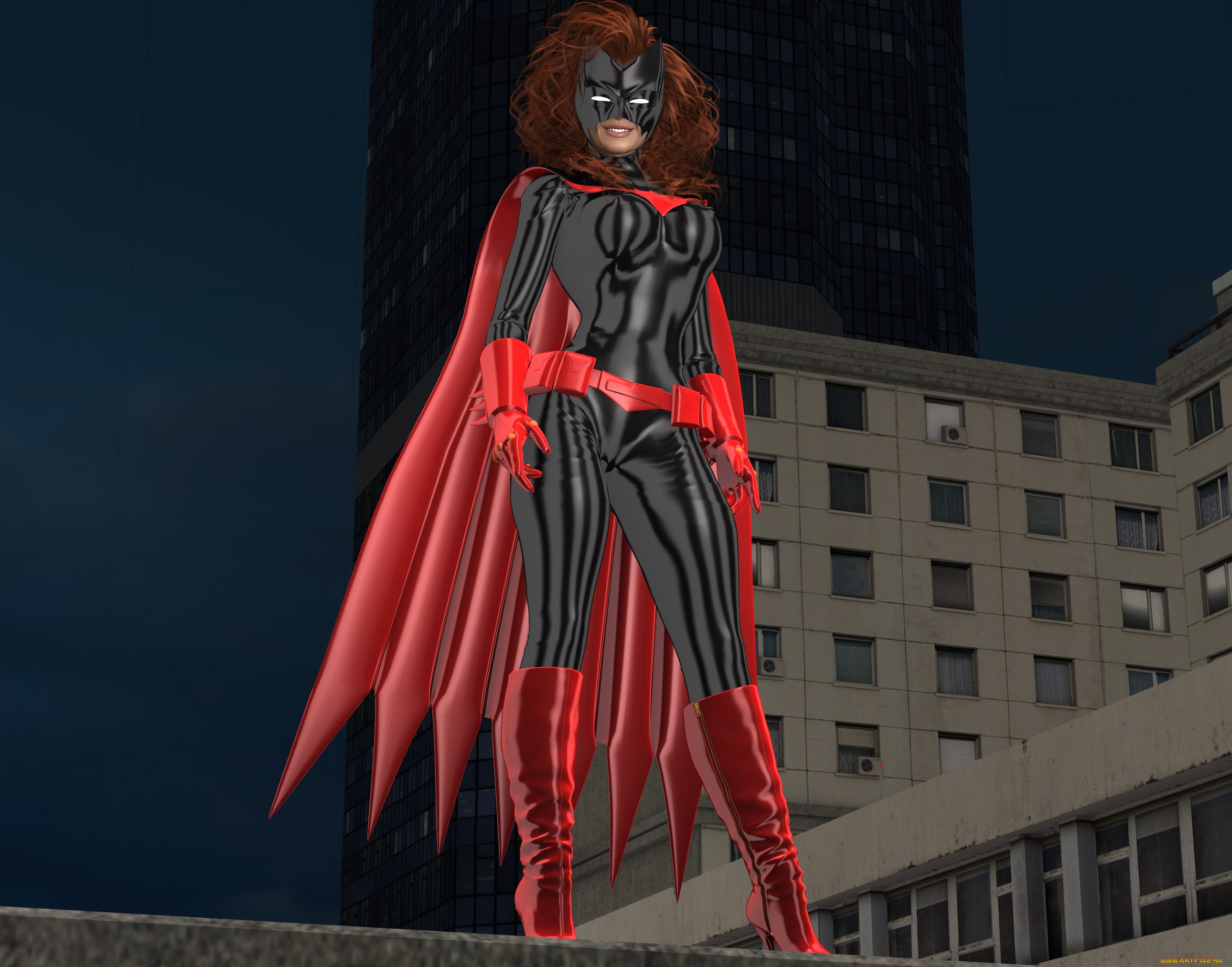 3д, графика, фантазия, , fantasy, взгляд, фон, супермен, девушка