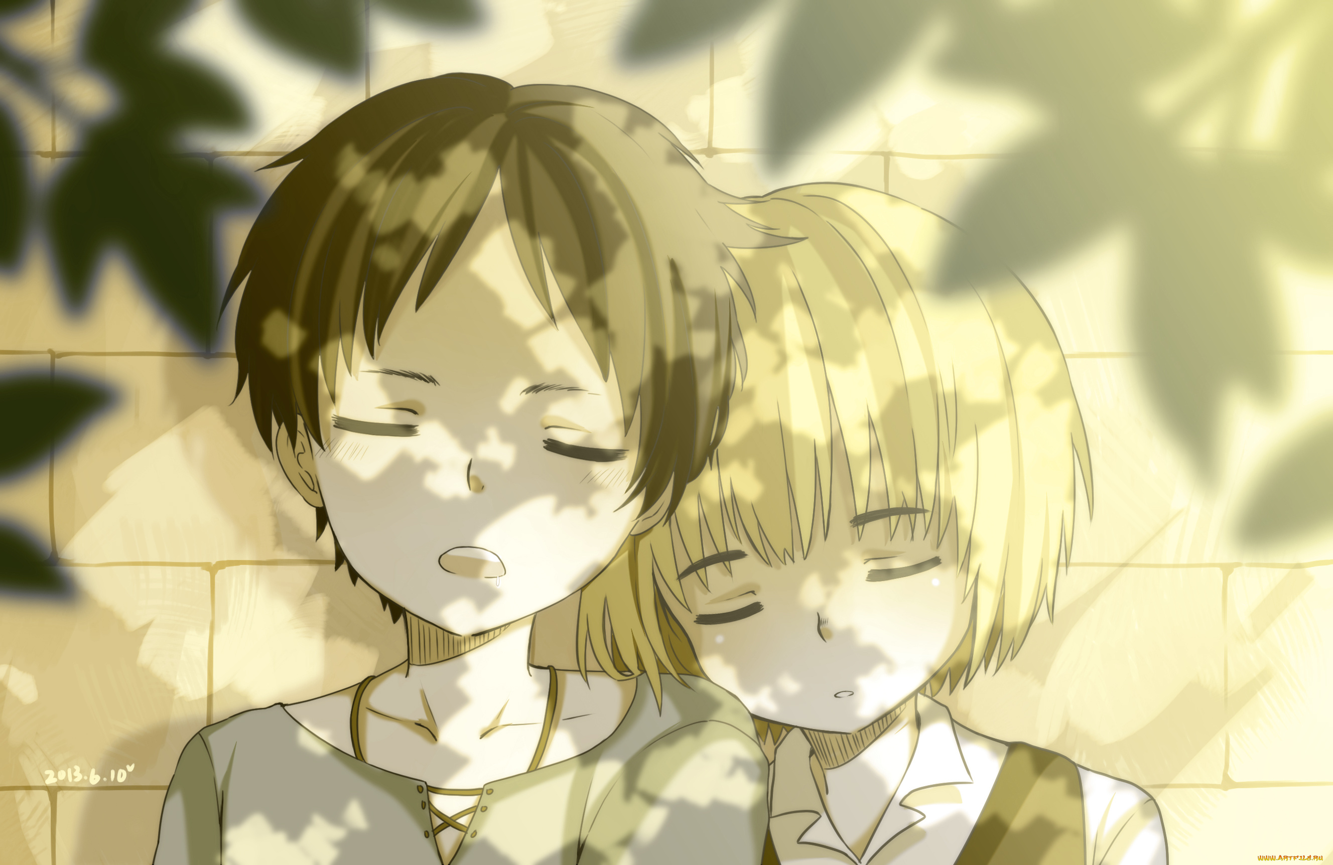 аниме, shingeki, no, kyojin, армин, атака, титанов, фон, арт, эрен, мальчики