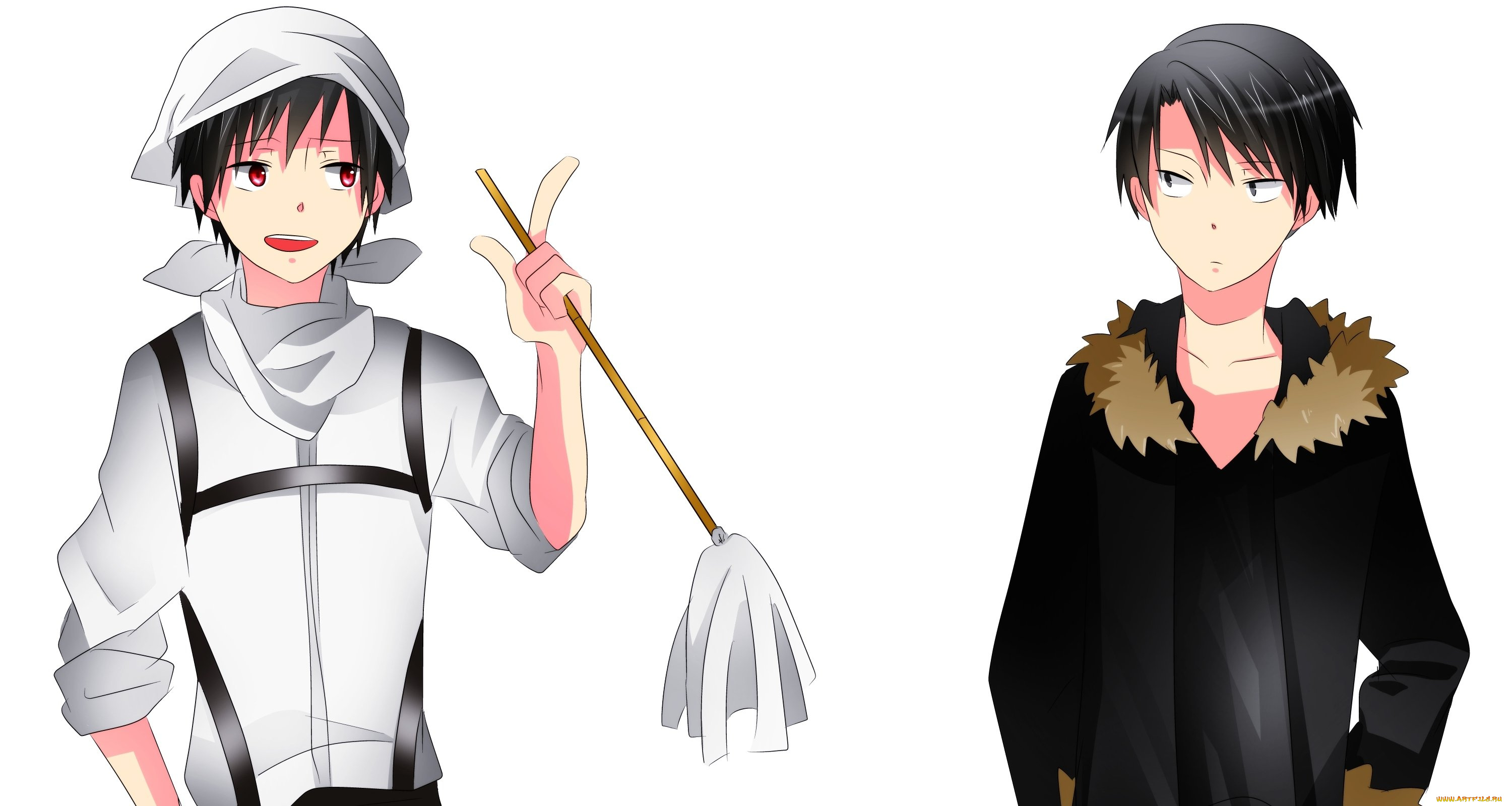 аниме, unknown, , другое, арт, изая, леви, атака, титанов, персонажи, дюрара, фон