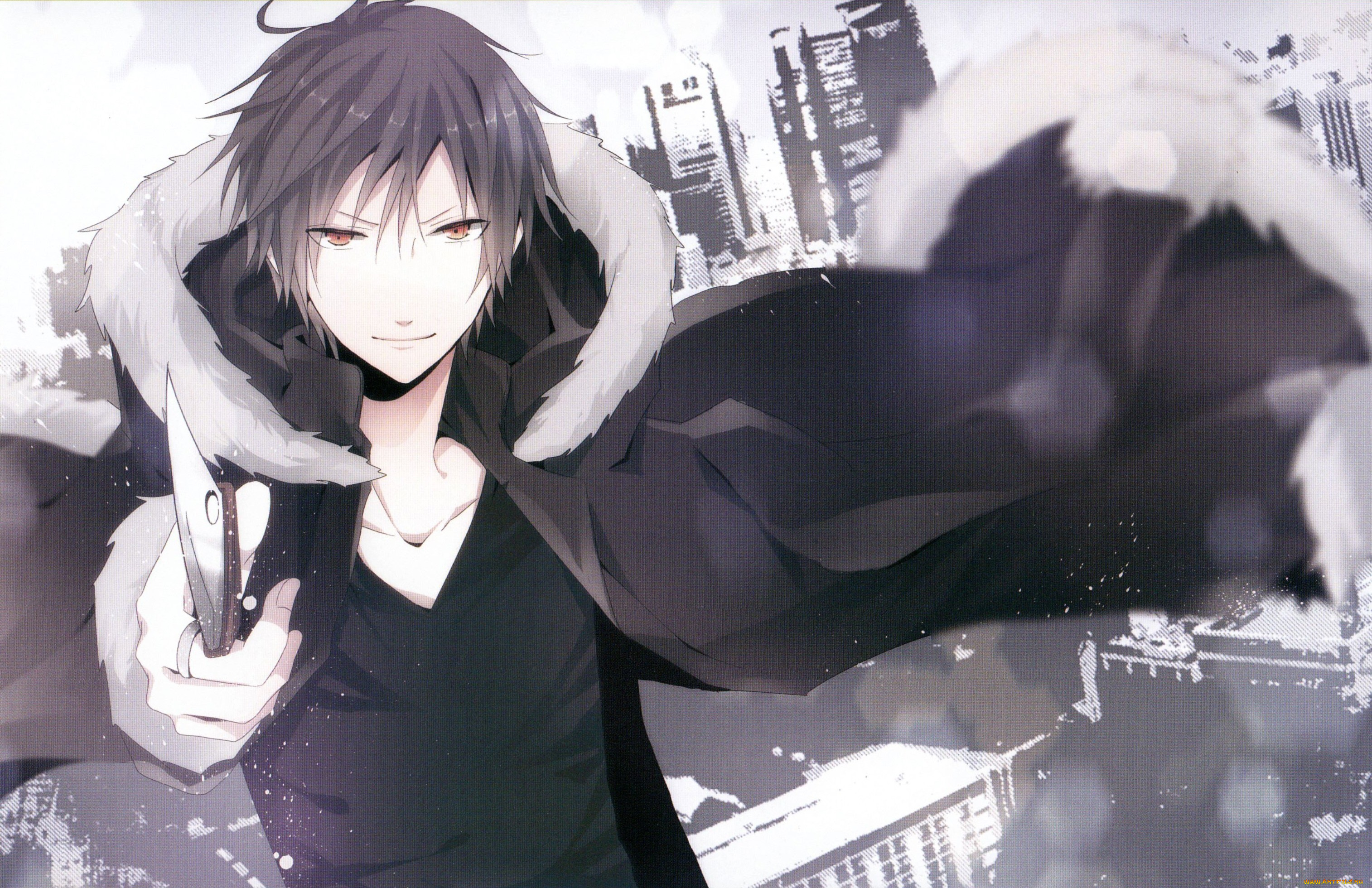 аниме, durarara, арт, изая, орихара