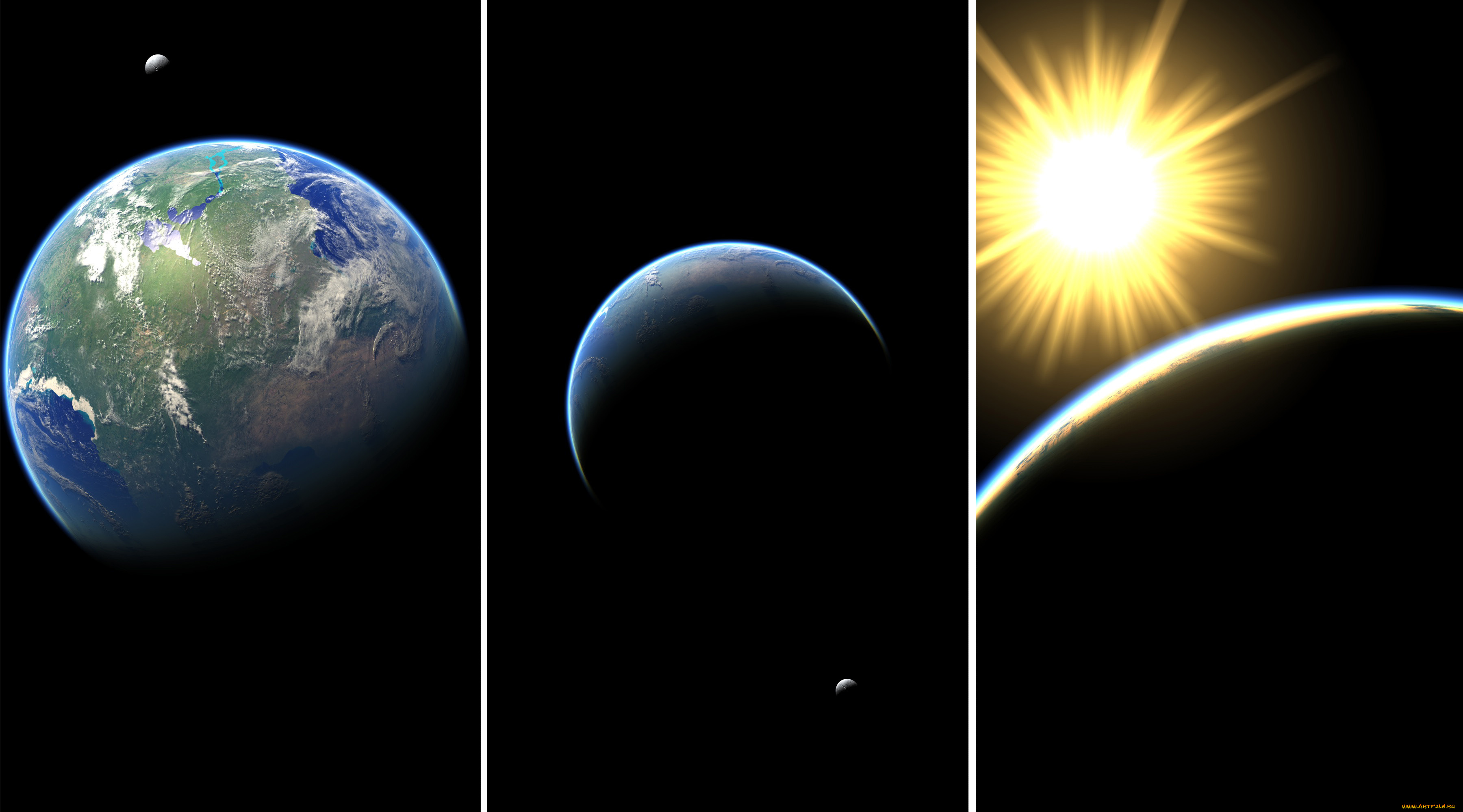 космос, арт, вселенная, планеты