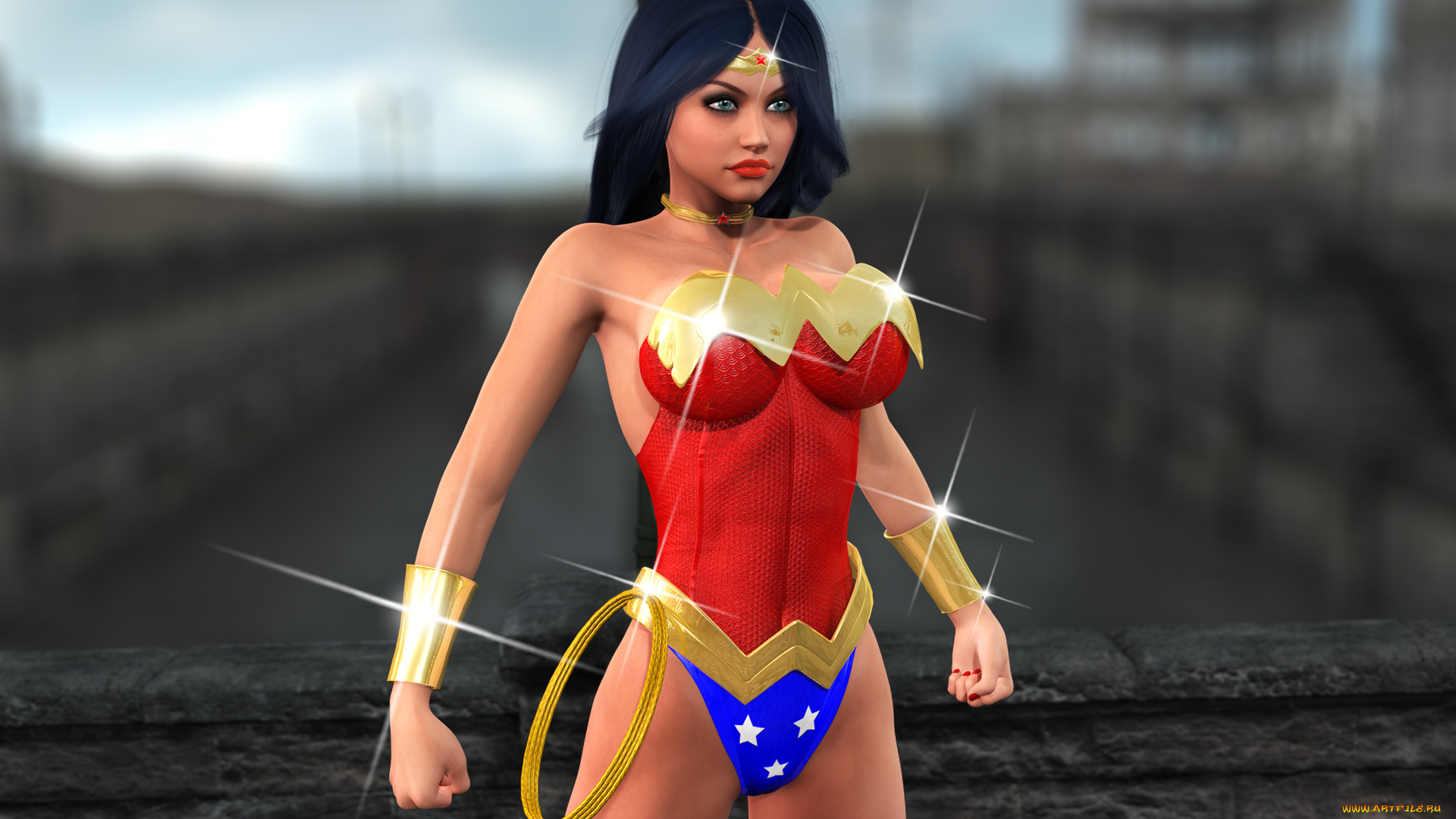 3д, графика, фантазия, , fantasy, девушка, взгляд, фон