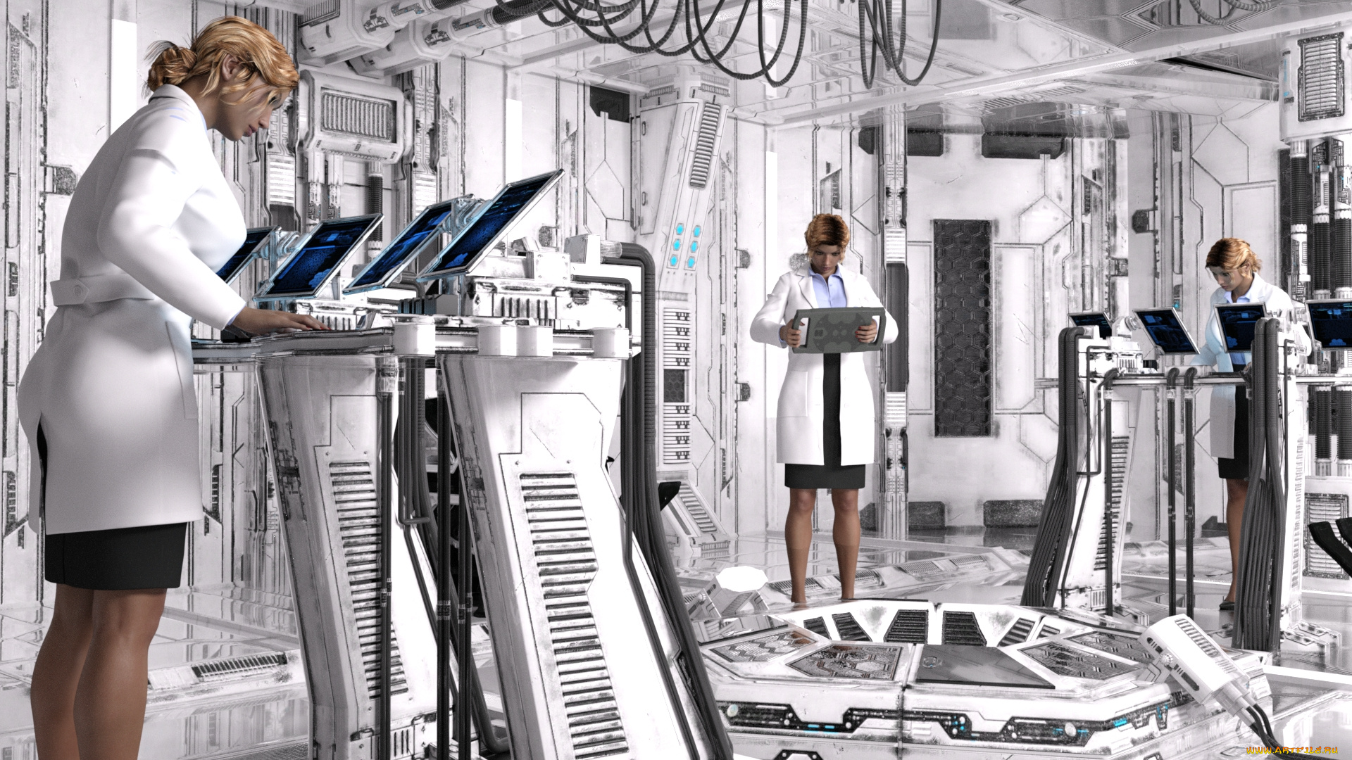 3д, графика, фантазия, , fantasy, фон, взгляд, девушки