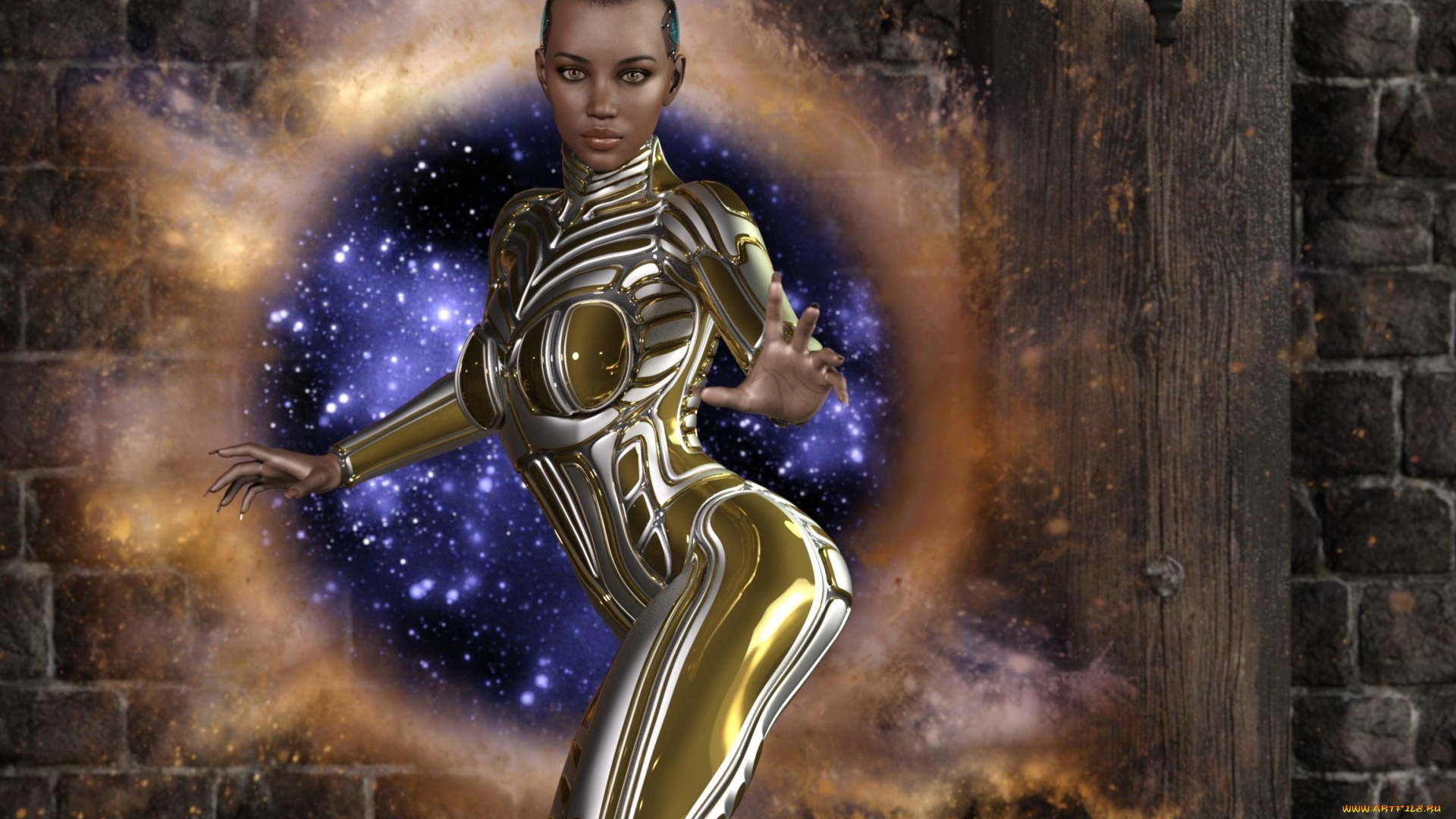 3д, графика, фантазия, , fantasy, фон, взгляд, девушка