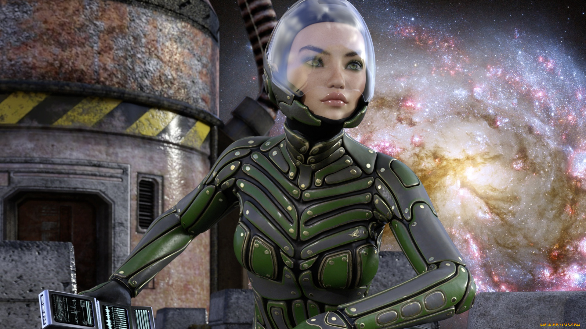 3д, графика, фантазия, , fantasy, взгляд, девушка, фон