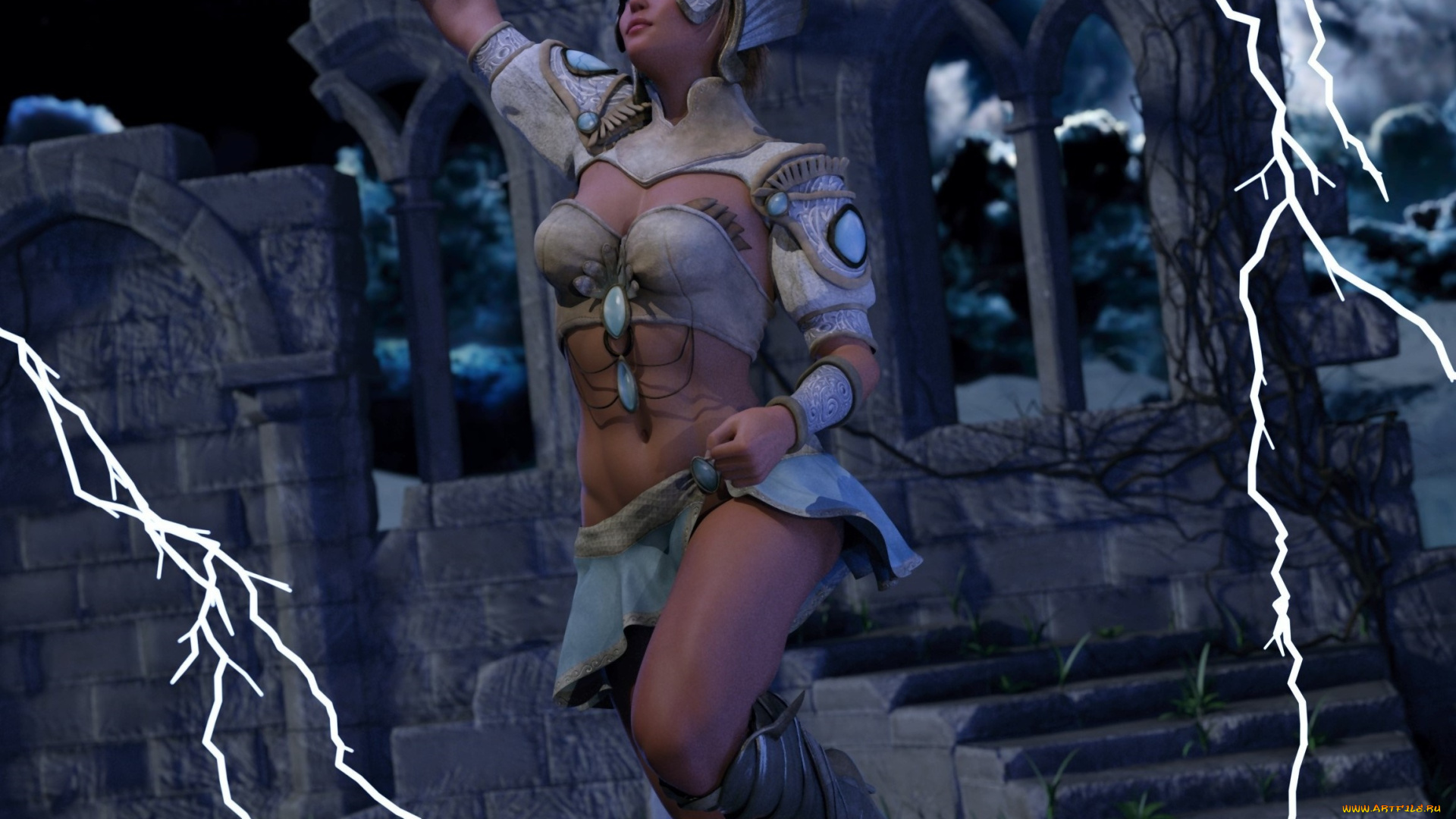 3д, графика, фантазия, , fantasy, взгляд, фон, девушка