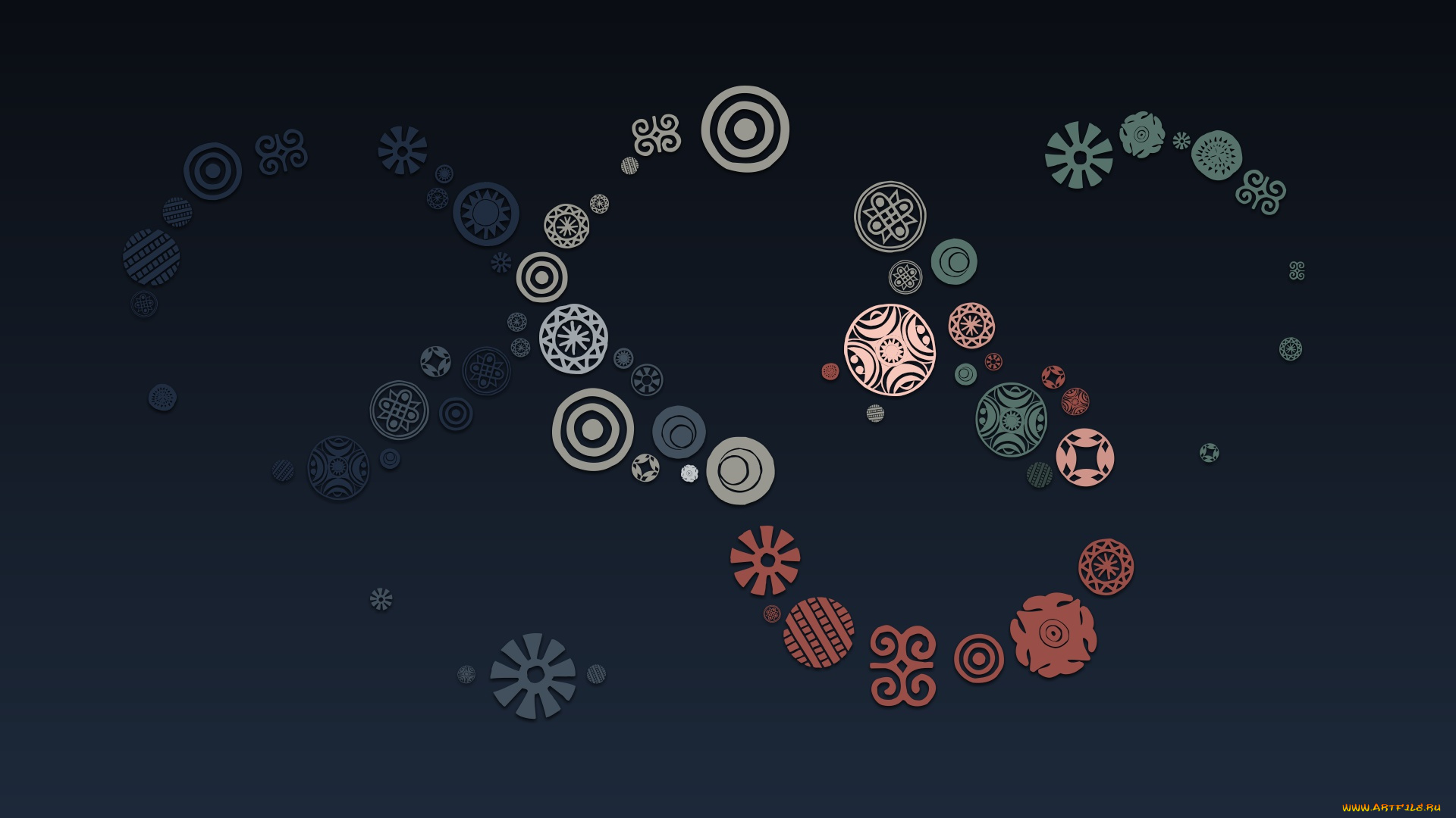 векторная, графика, графика, , graphics, абстракция, текстура, синий, круги