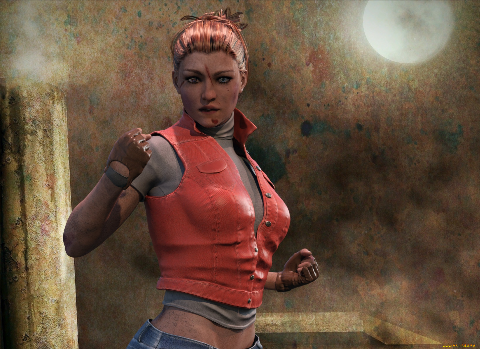 3д, графика, люди, , people, девушка, взгляд, фон