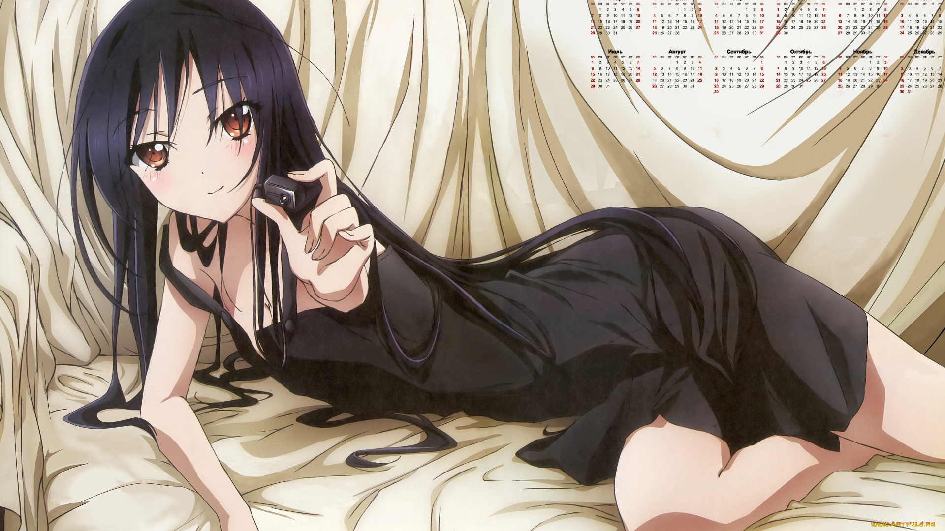 календари, аниме, взгляд, 2018, девушка