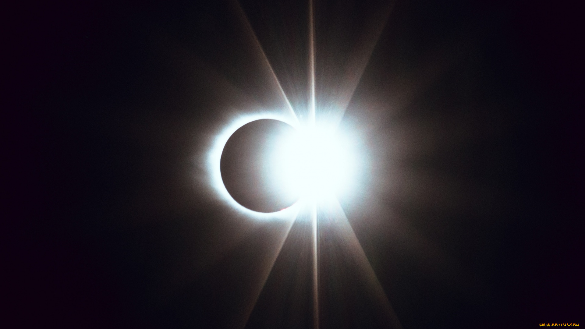 космос, солнце, луна, свет, затмение