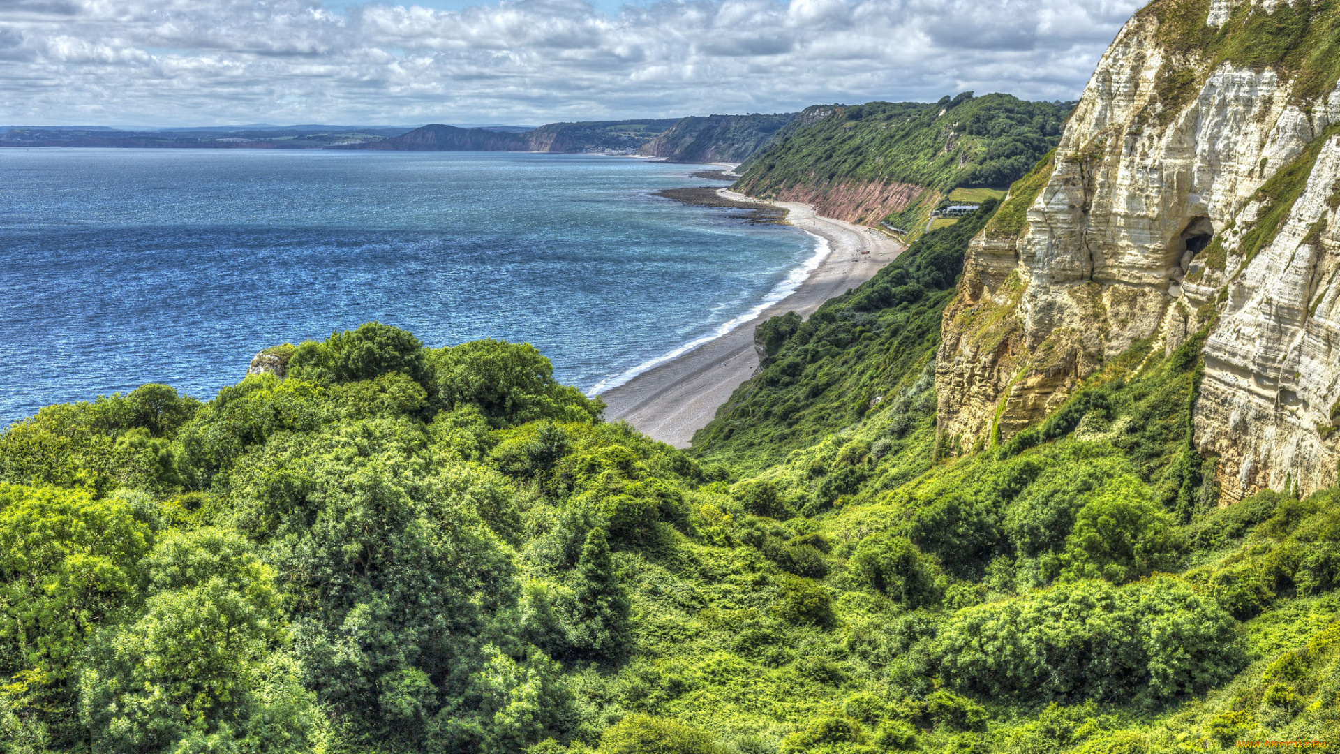 природа, побережье, простор