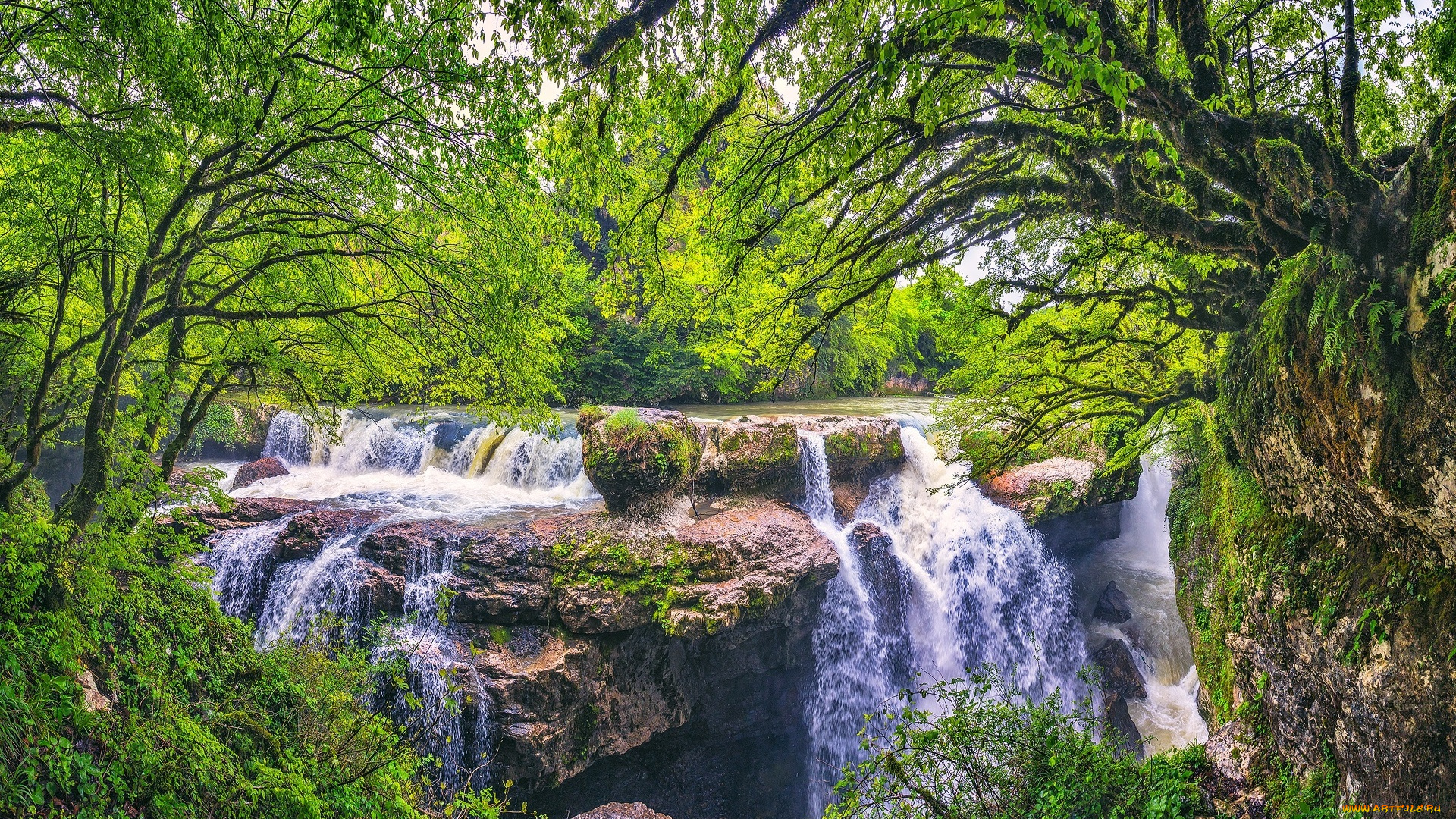 природа, водопады, простор