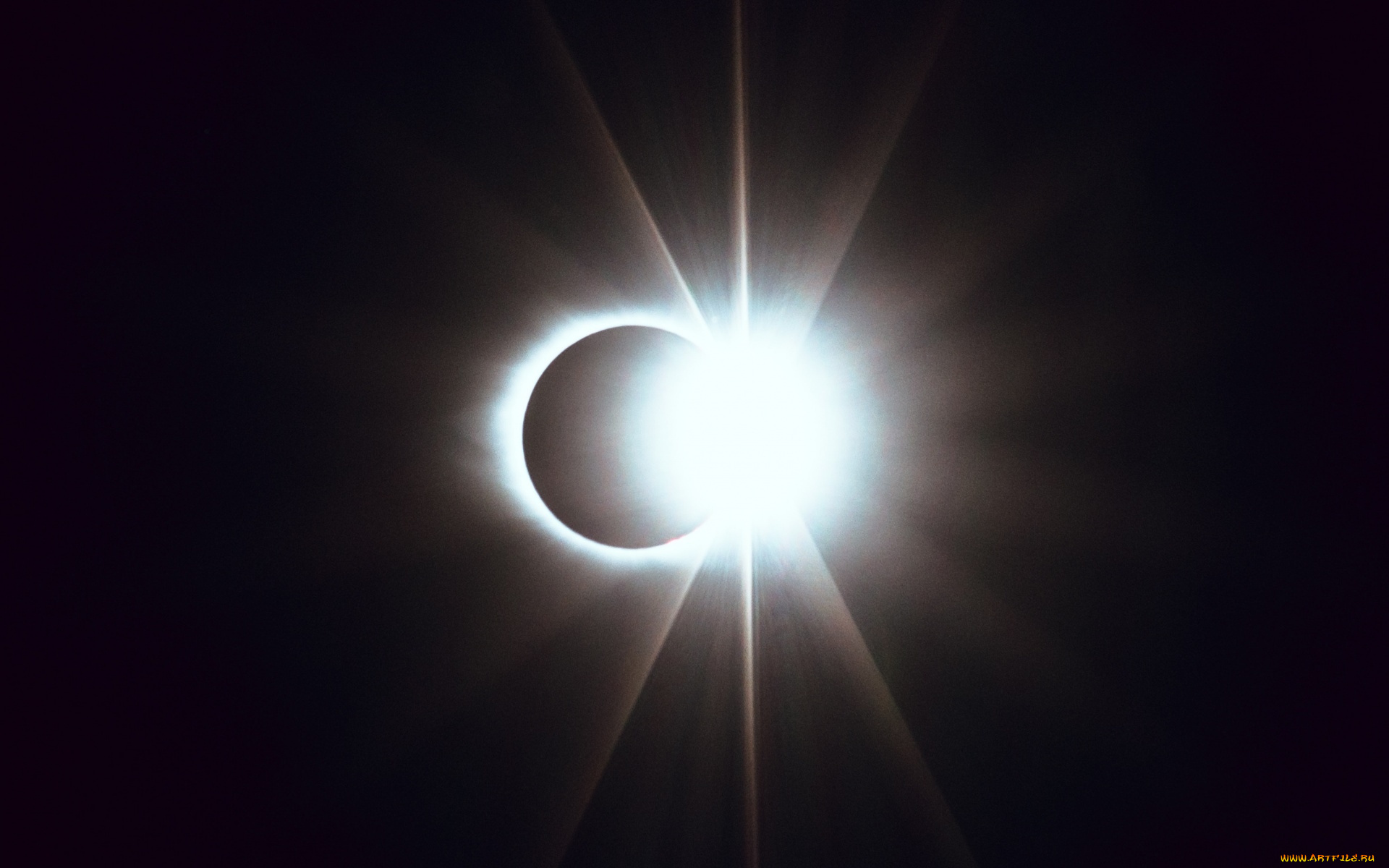 космос, солнце, луна, свет, затмение