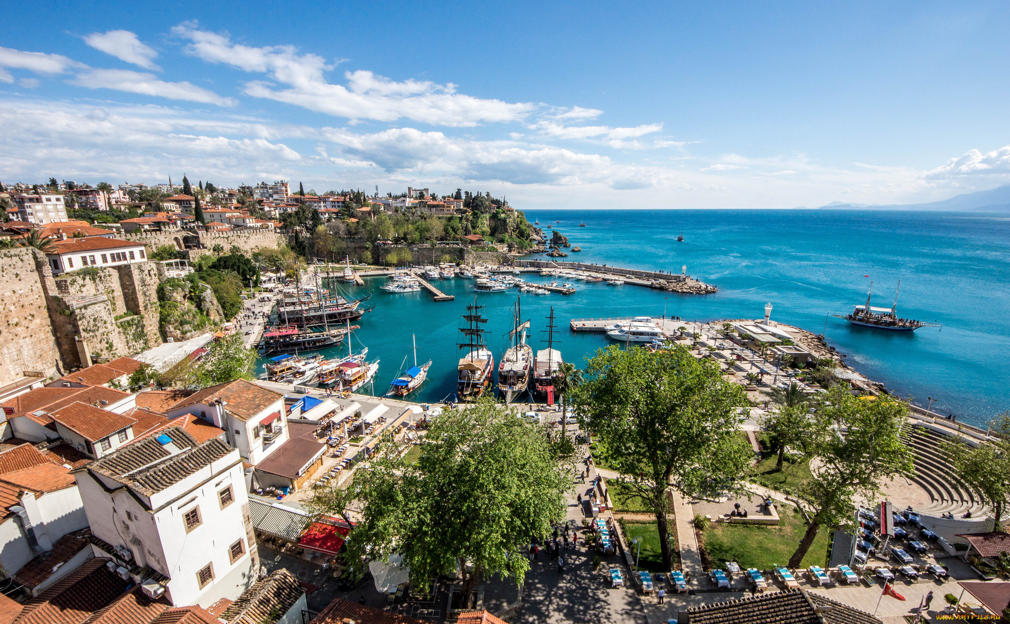 antalya, old, city, города, -, панорамы, побережье