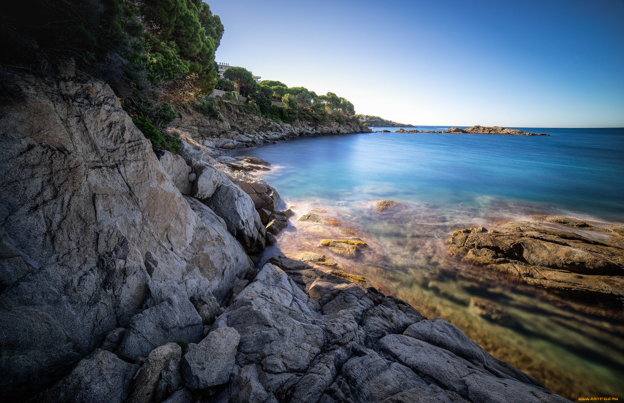 природа, побережье, простор