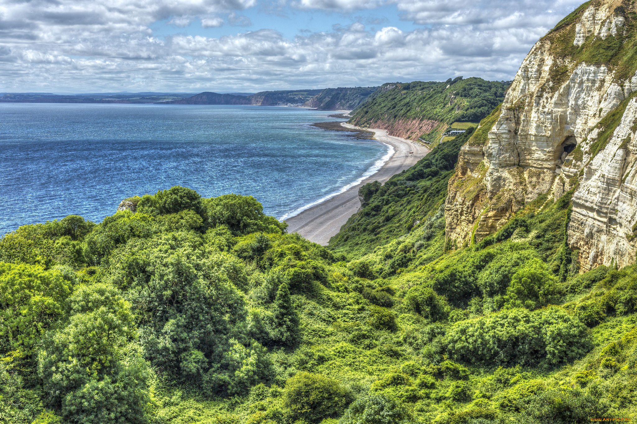 природа, побережье, простор