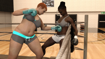 Картинка 3д+графика спорт+ sport бокс фон взгляд девушки