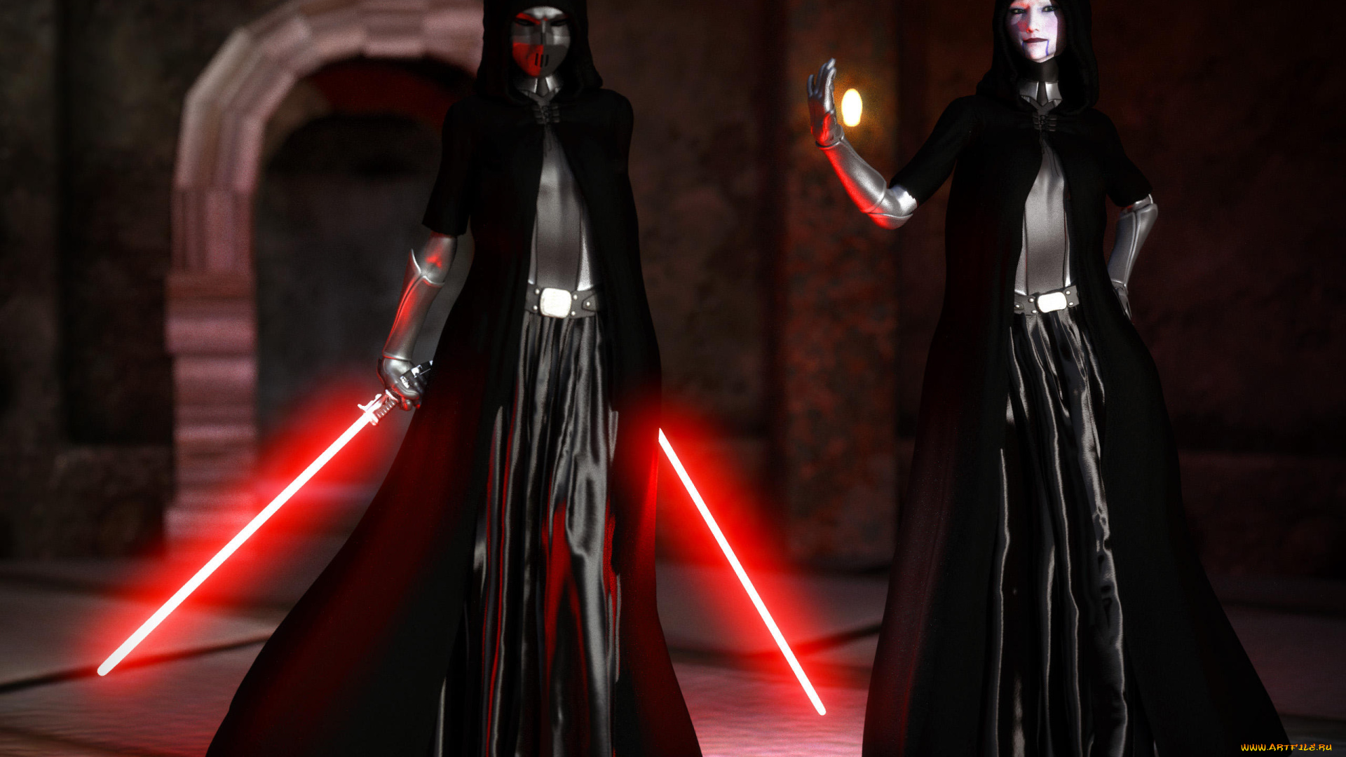 3д, графика, фантазия, , fantasy, девушки, фон, взгляд