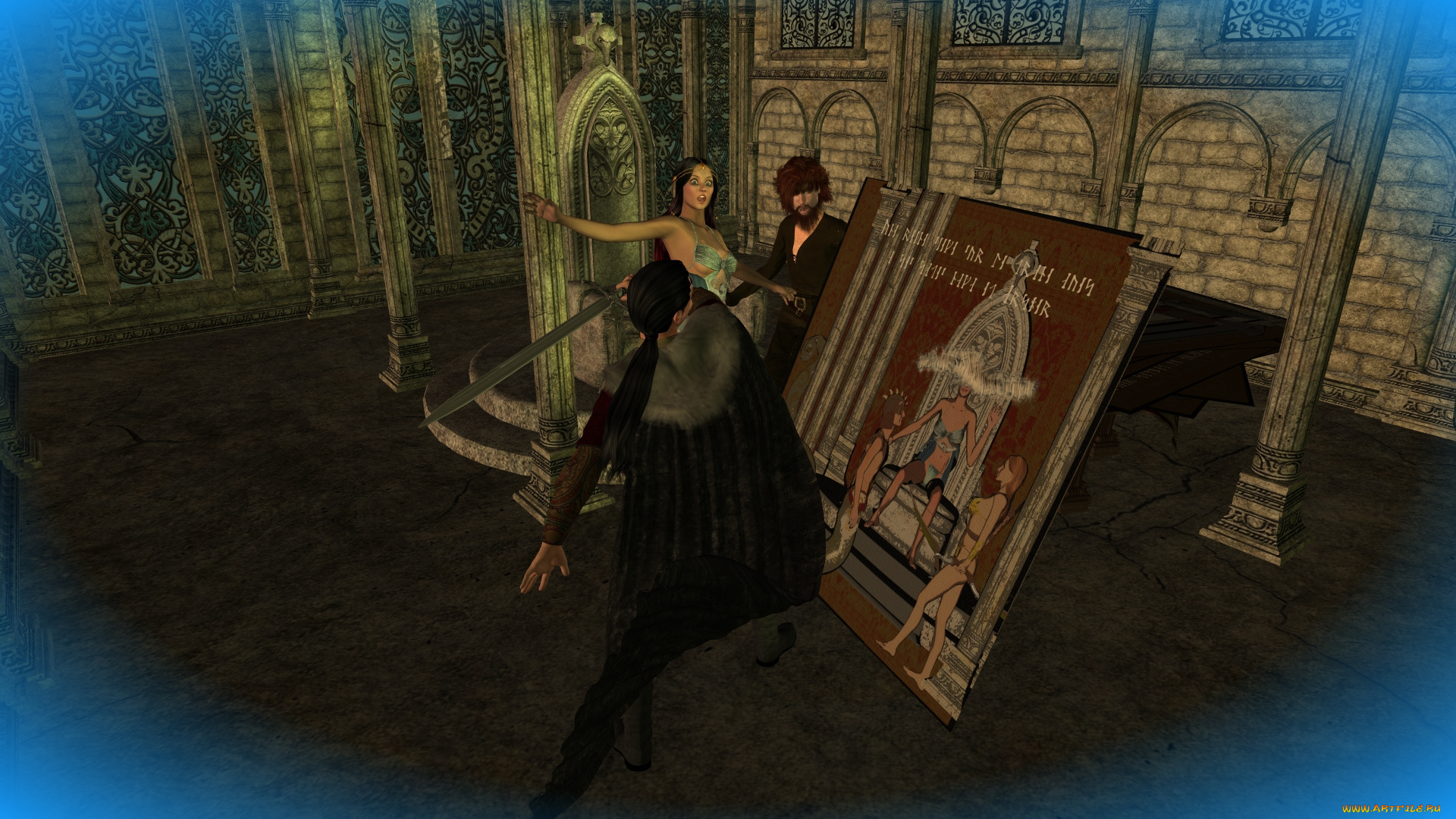 3д, графика, фантазия, , fantasy, фон, взгляд, девушка