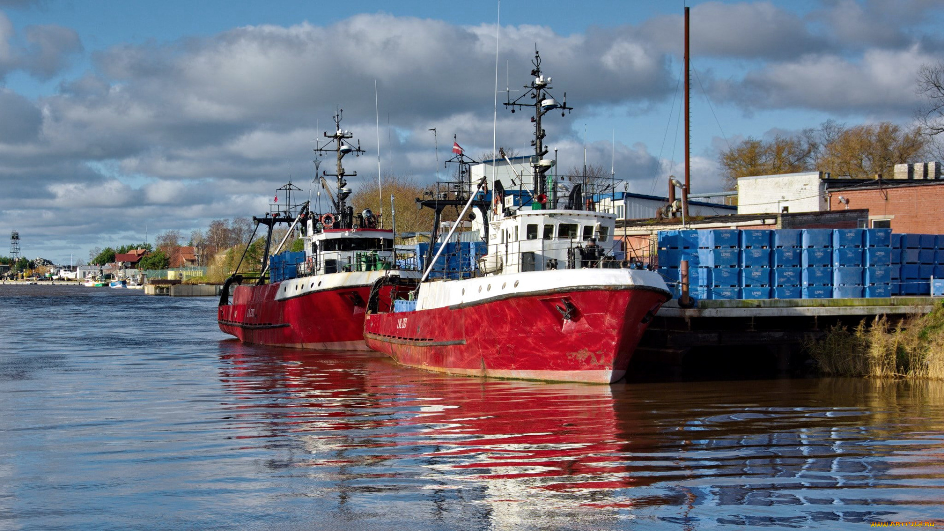 корабли, грузовые, суда, пристань