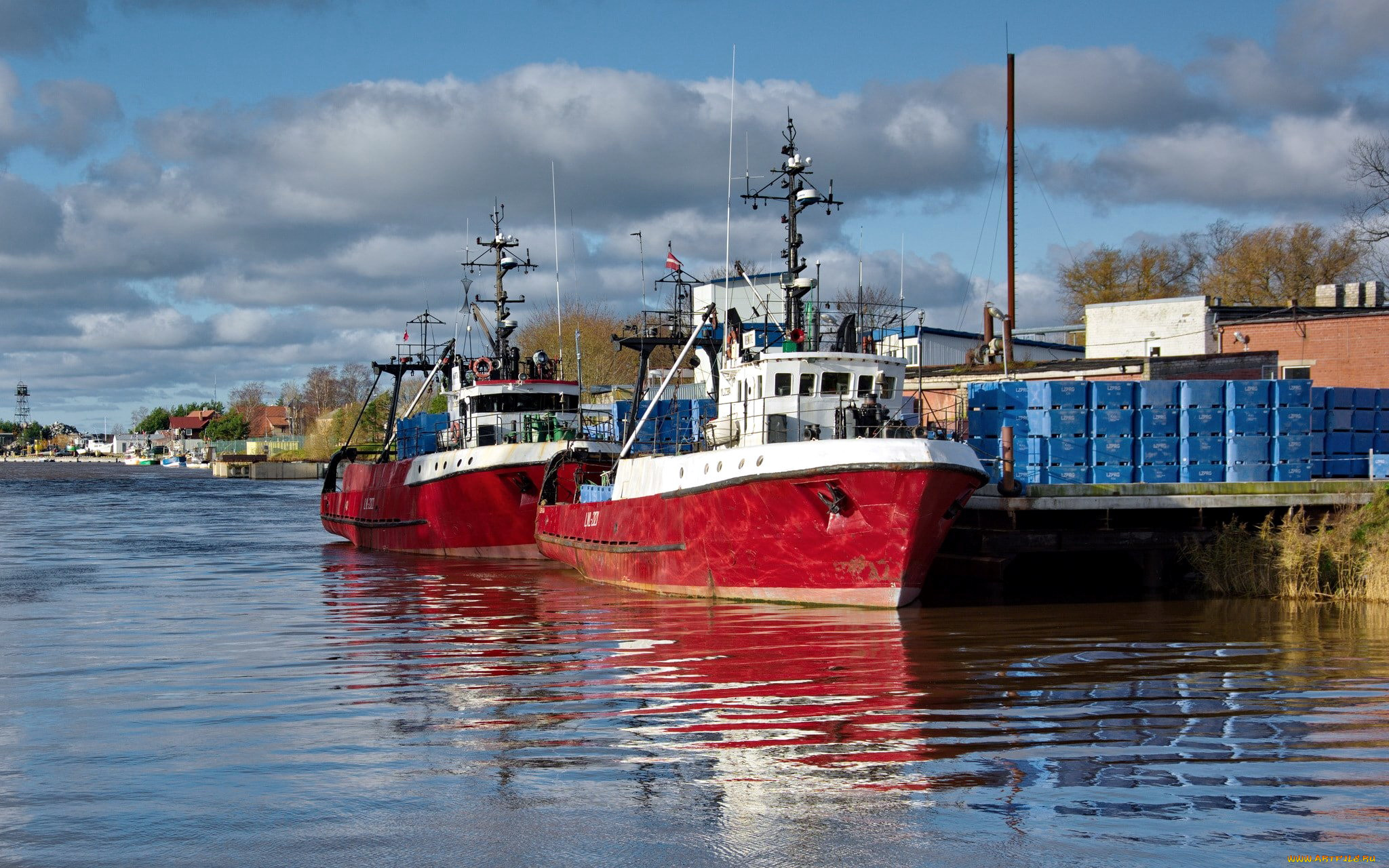 корабли, грузовые, суда, пристань