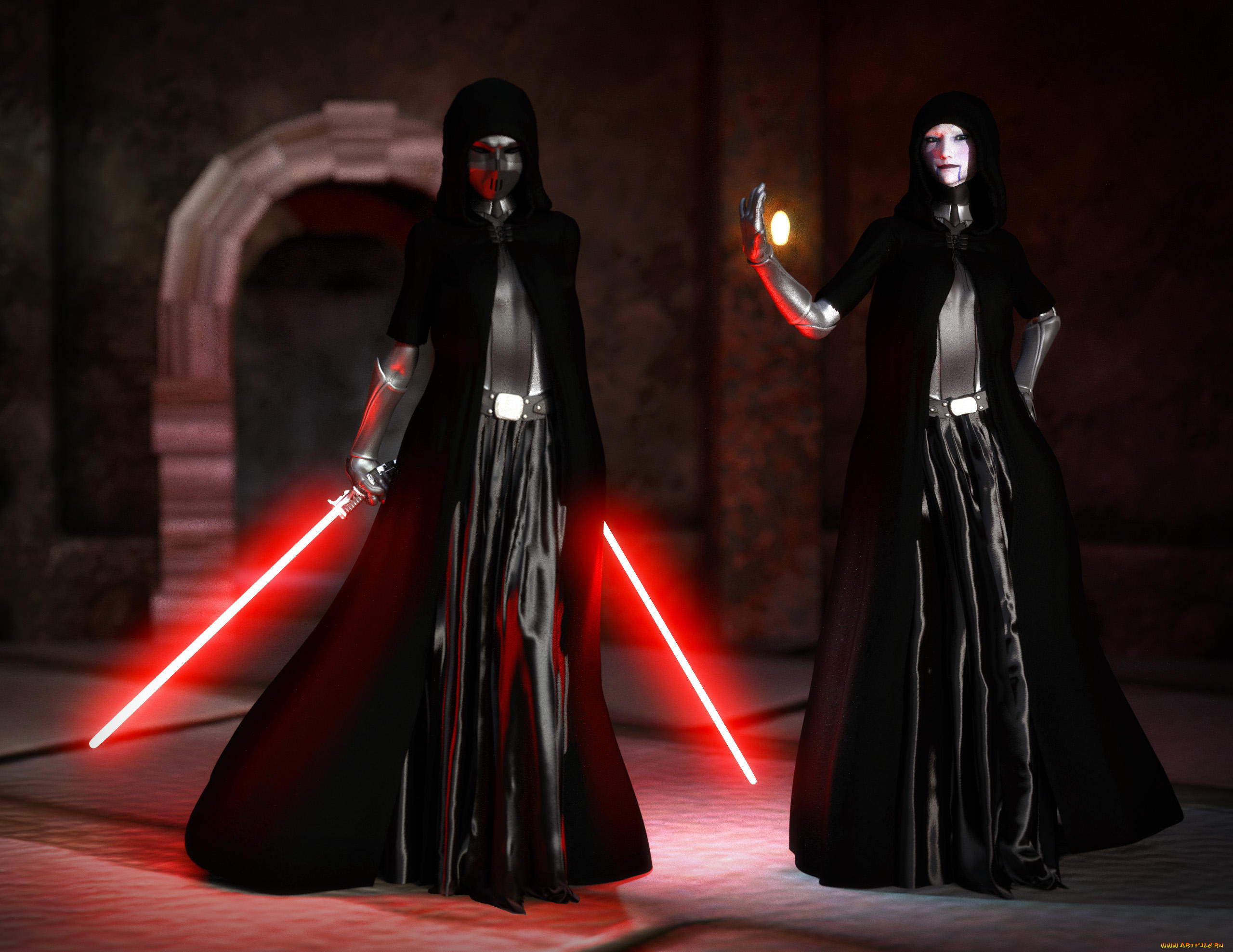 3д, графика, фантазия, , fantasy, девушки, фон, взгляд