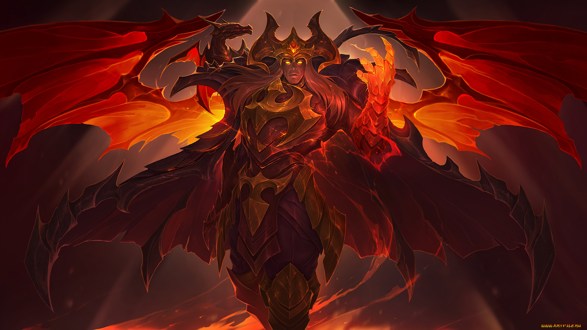 видео, игры, league, of, legends, крылья, униформа, взгляд, фон, мужчина