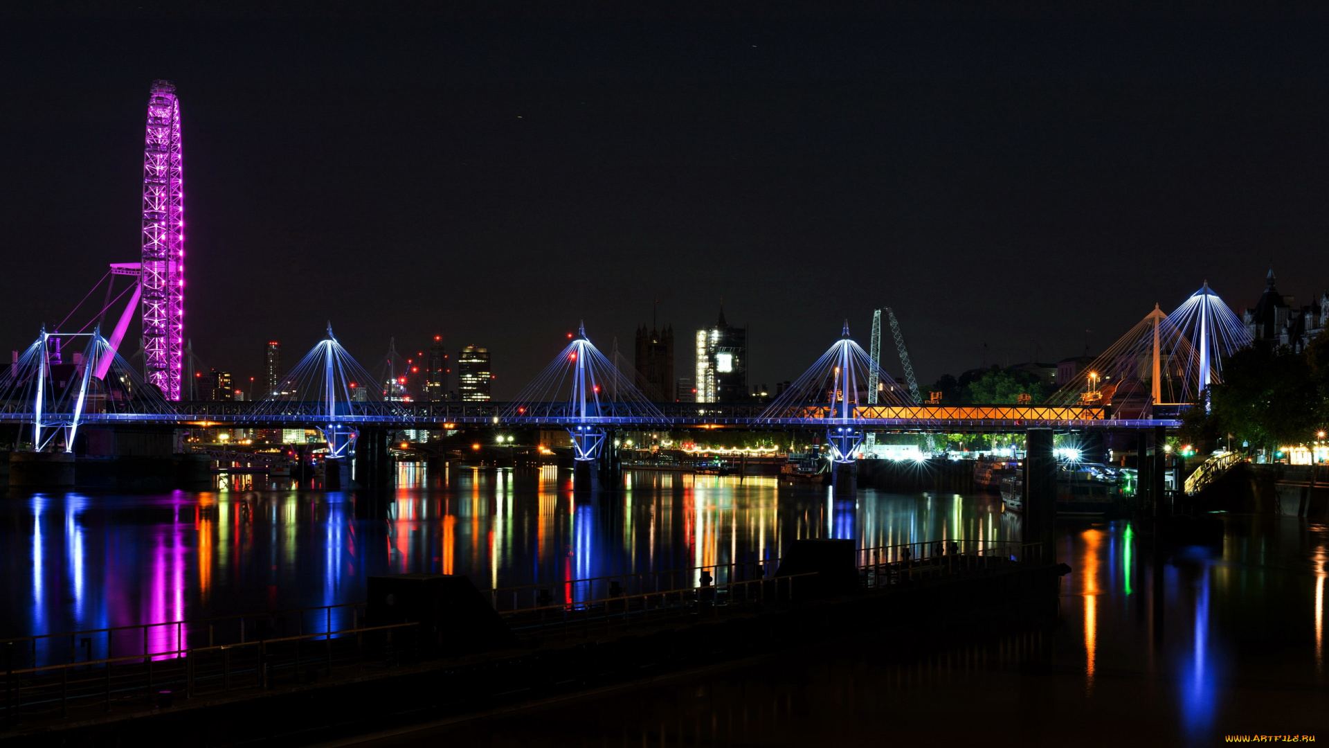 города, лондон, , великобритания, millennium, wheel
