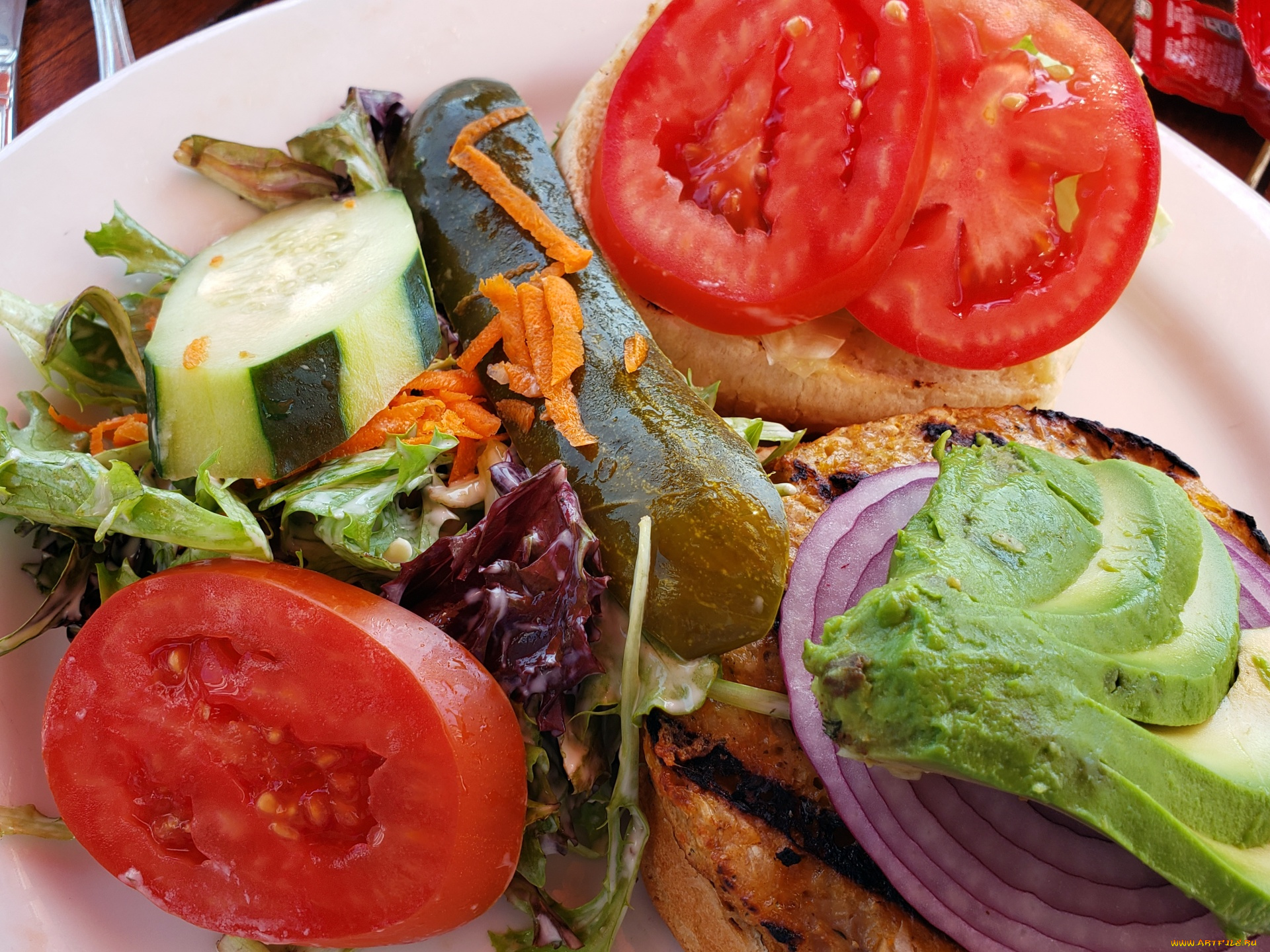 еда, овощи, помидоры, огурец, лук, морковь